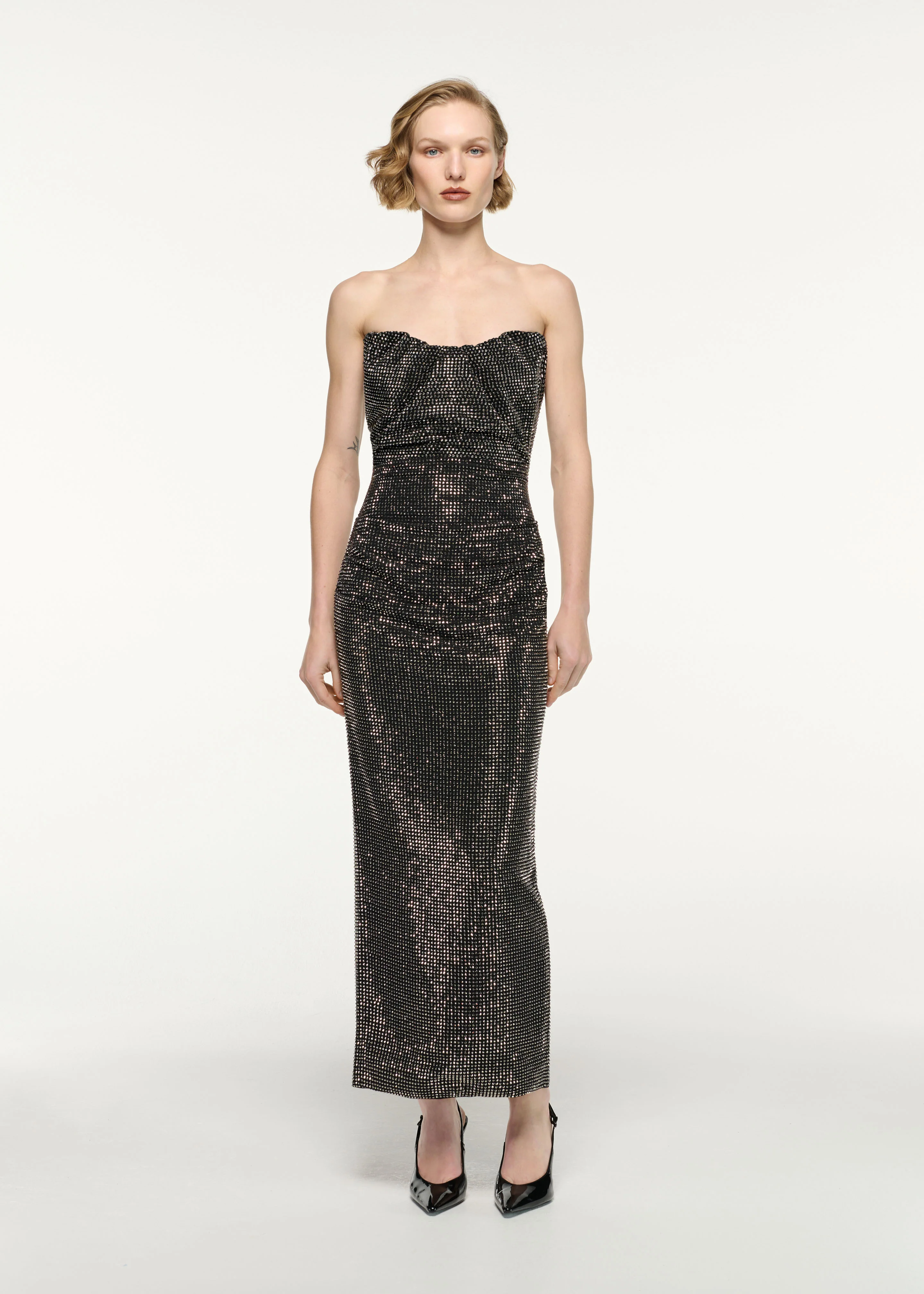 Strapless Diamante Maxi Dress