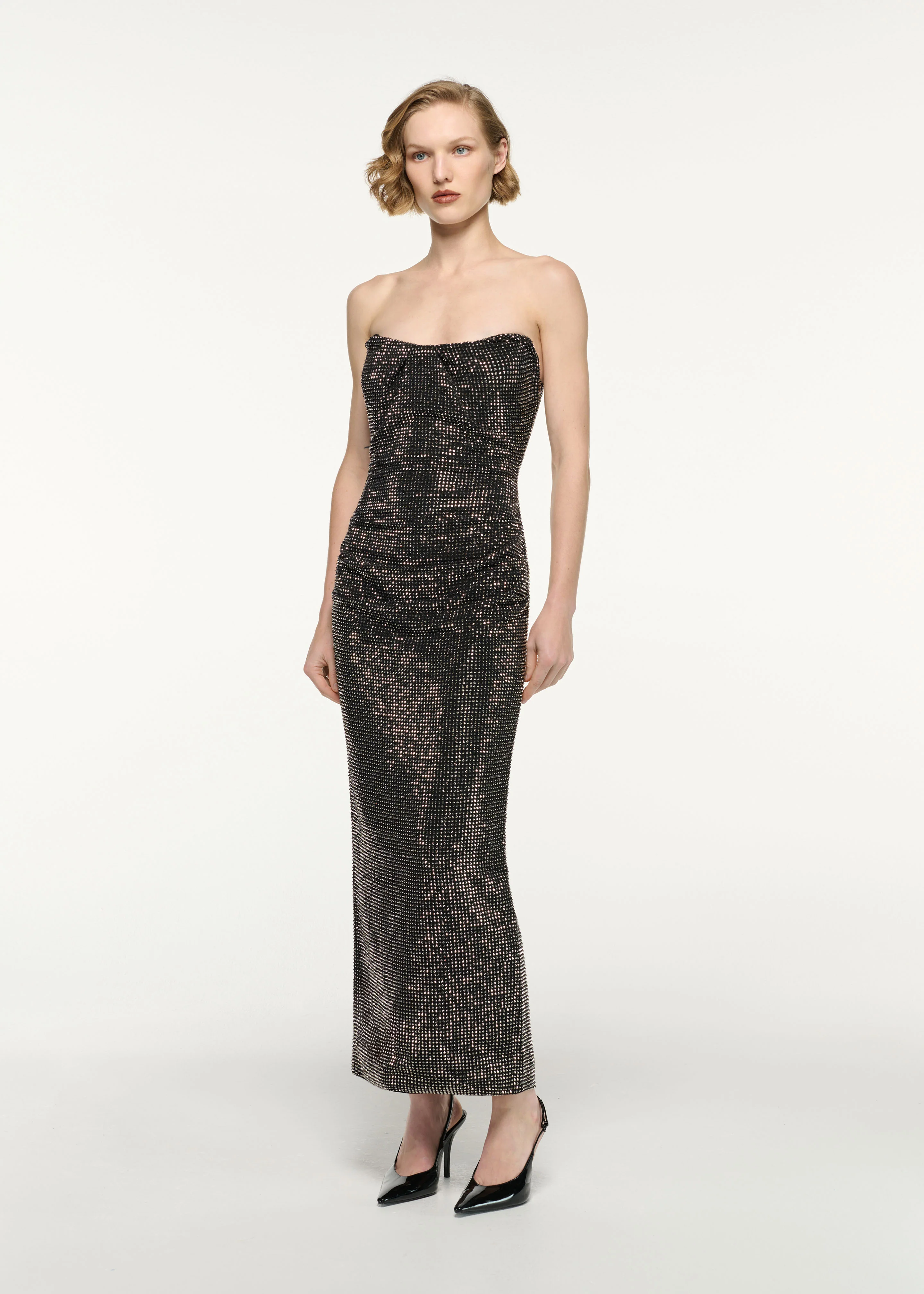 Strapless Diamante Maxi Dress - Image 2
