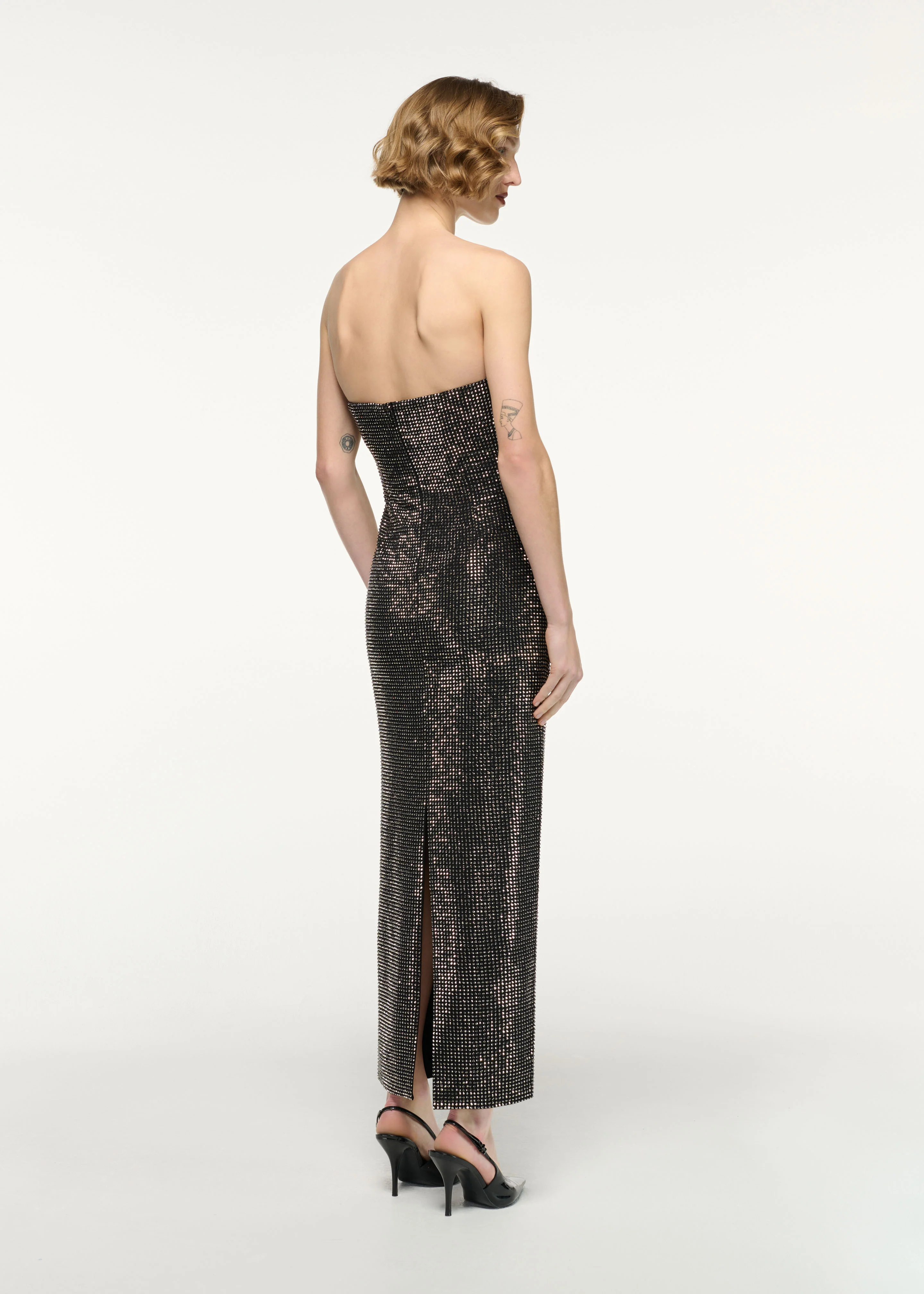 Strapless Diamante Maxi Dress - Image 3
