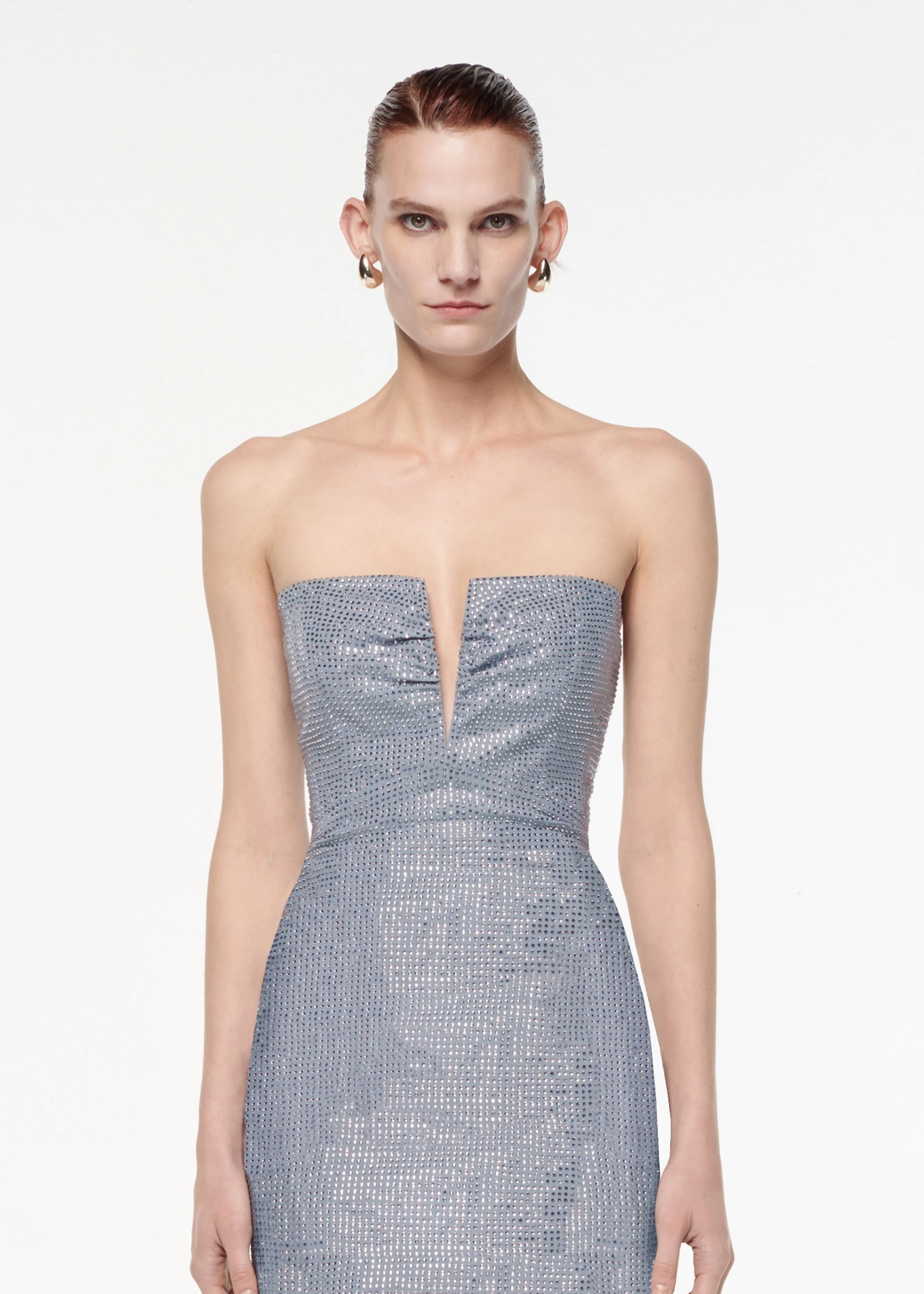 Strapless Diamante Mini Dress - Image 3