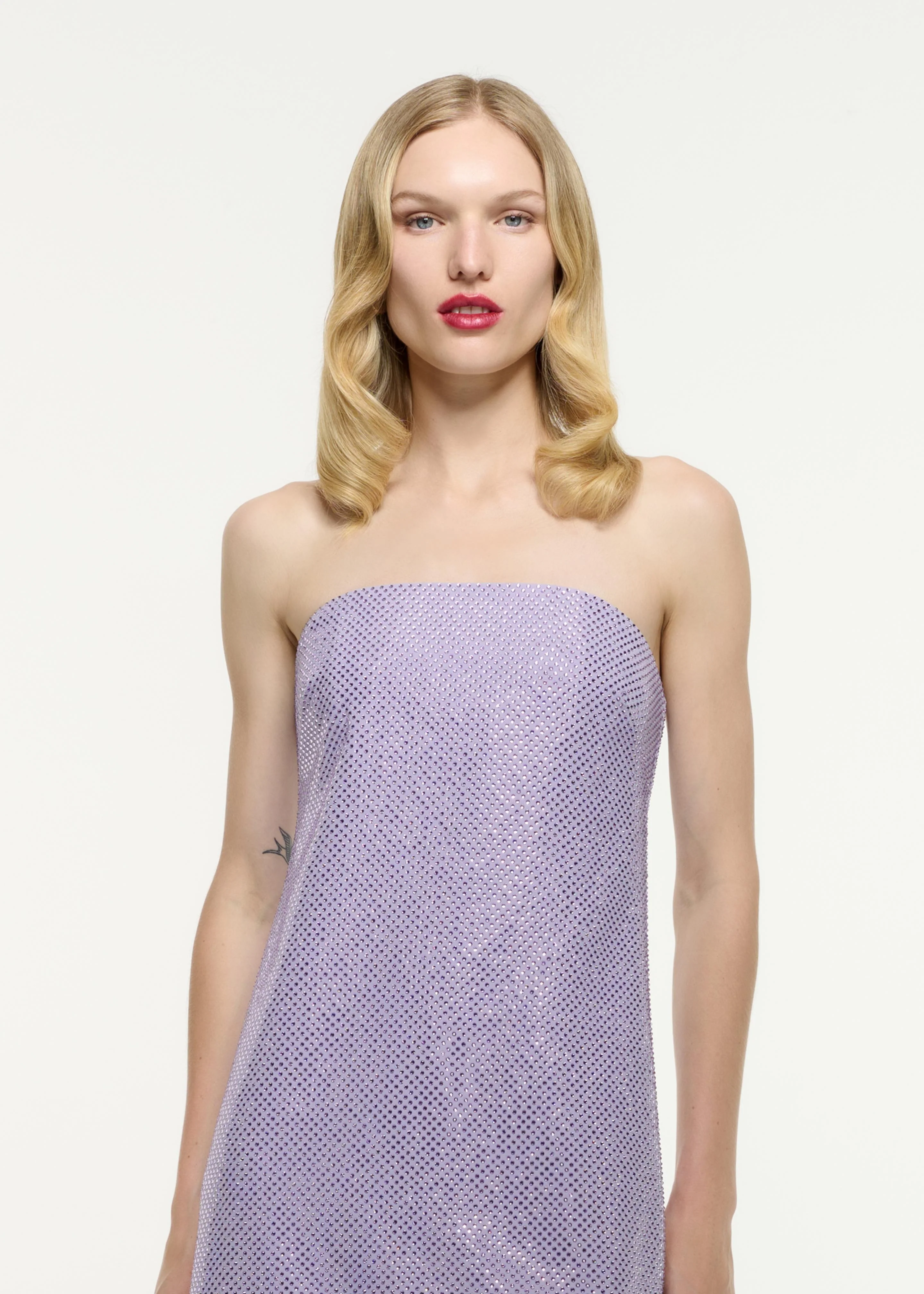 Strapless Diamante Mini Dress - Image 4