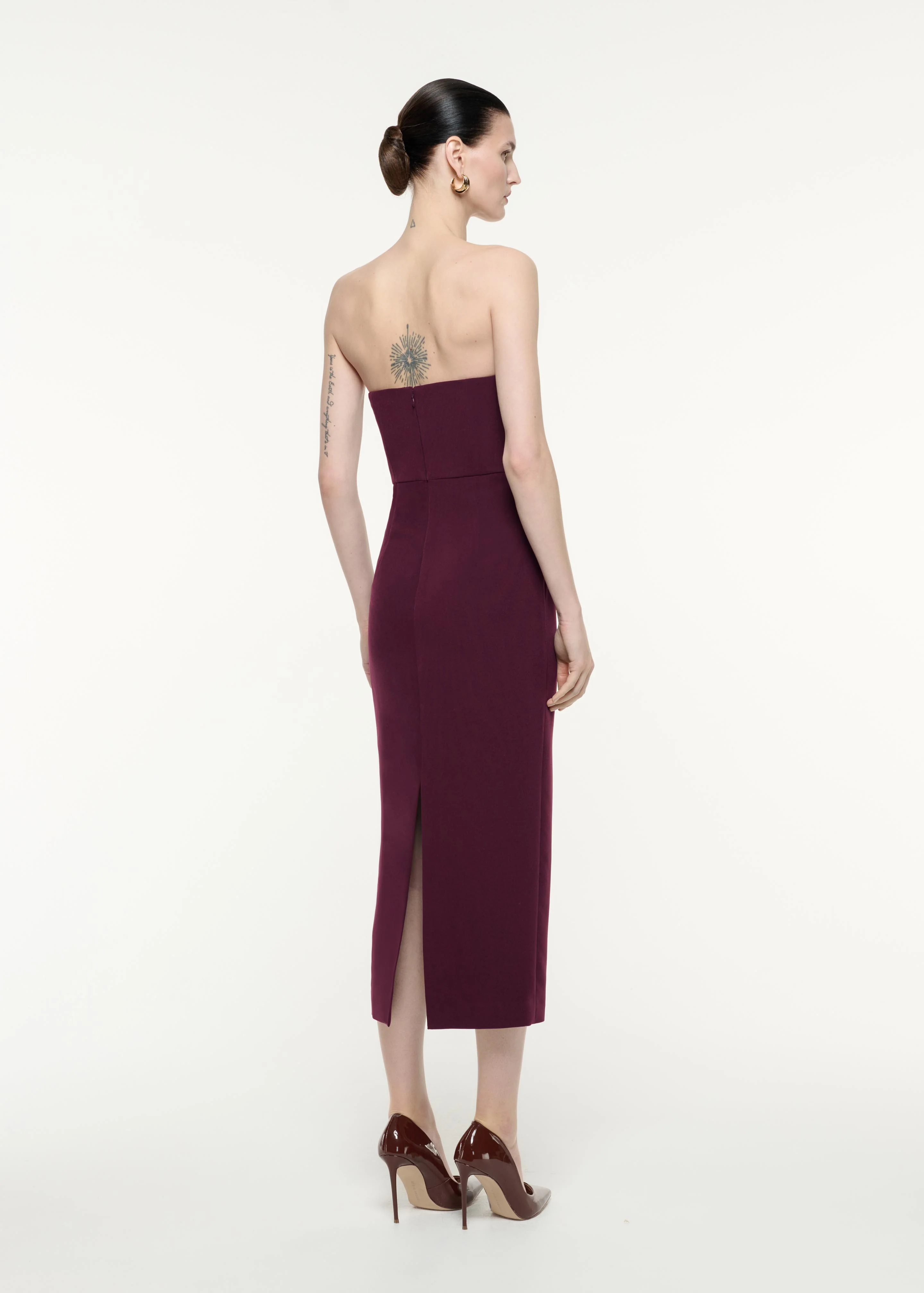 Strapless Diamante Ruffle Midi Dress - Image 3