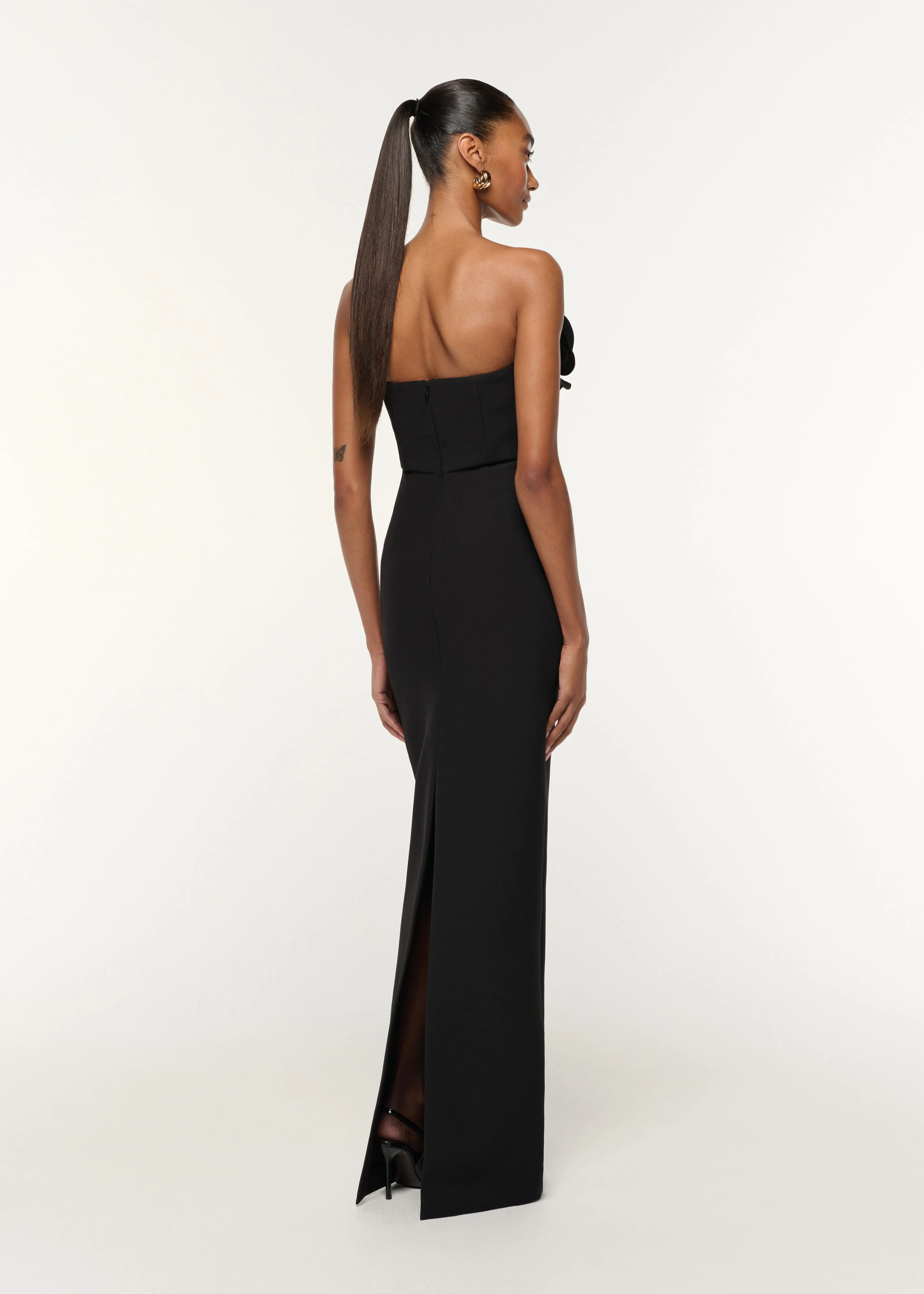 Flower Detail Strapless Gown - Image 3