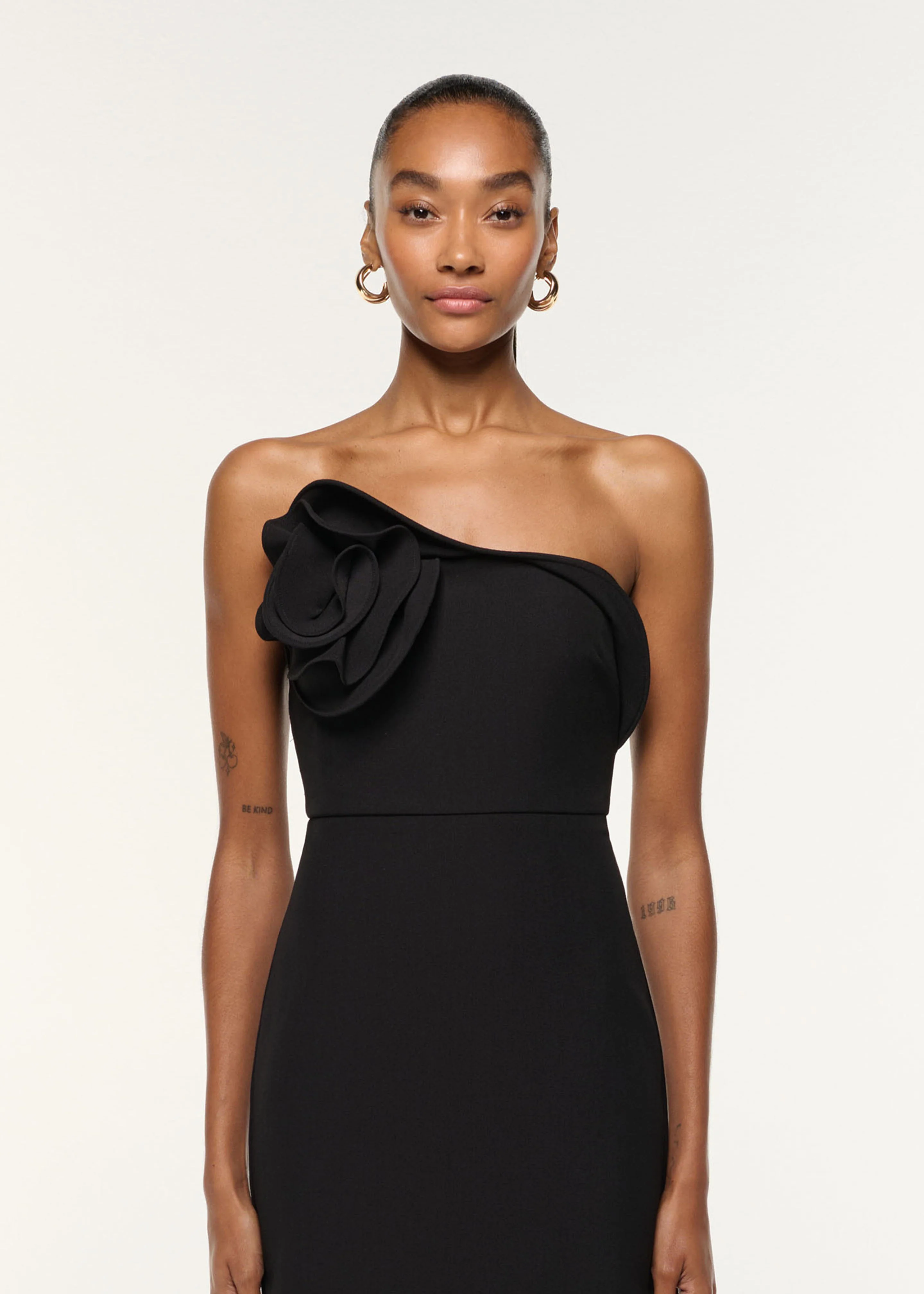Flower Detail Strapless Gown - Image 4