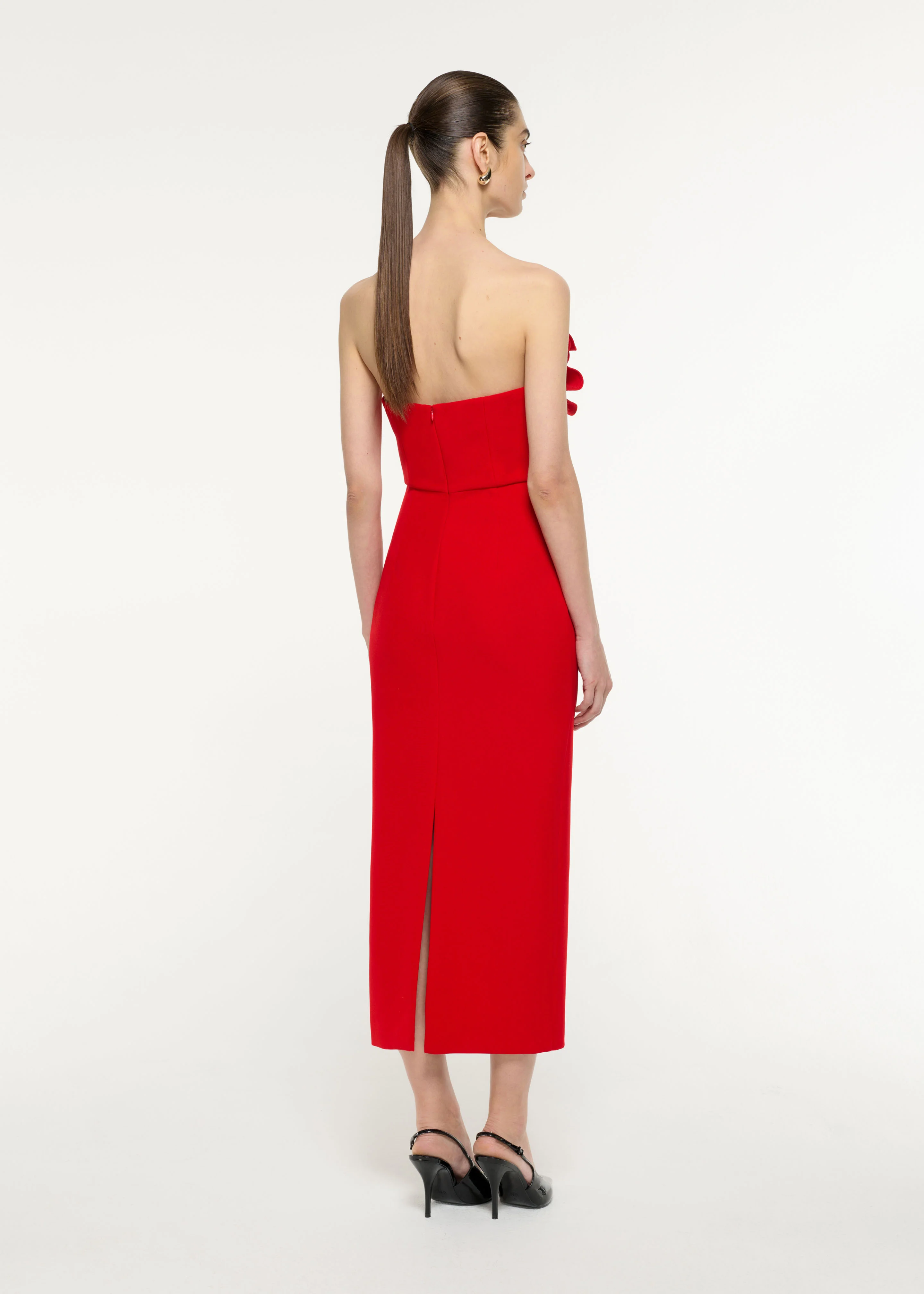 Flower Drape Midi Dress - Image 3
