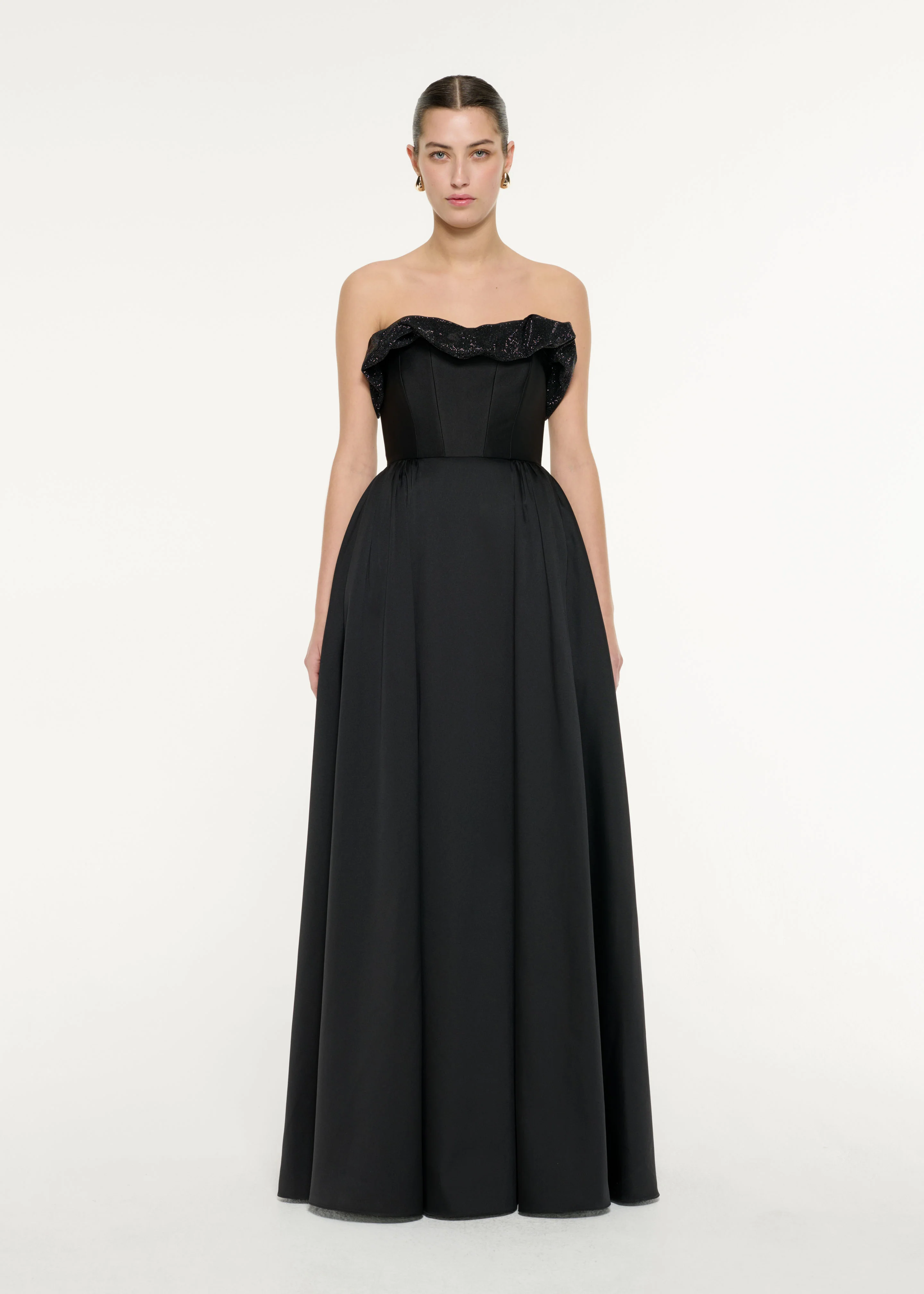 Ruffle Taffeta Gown