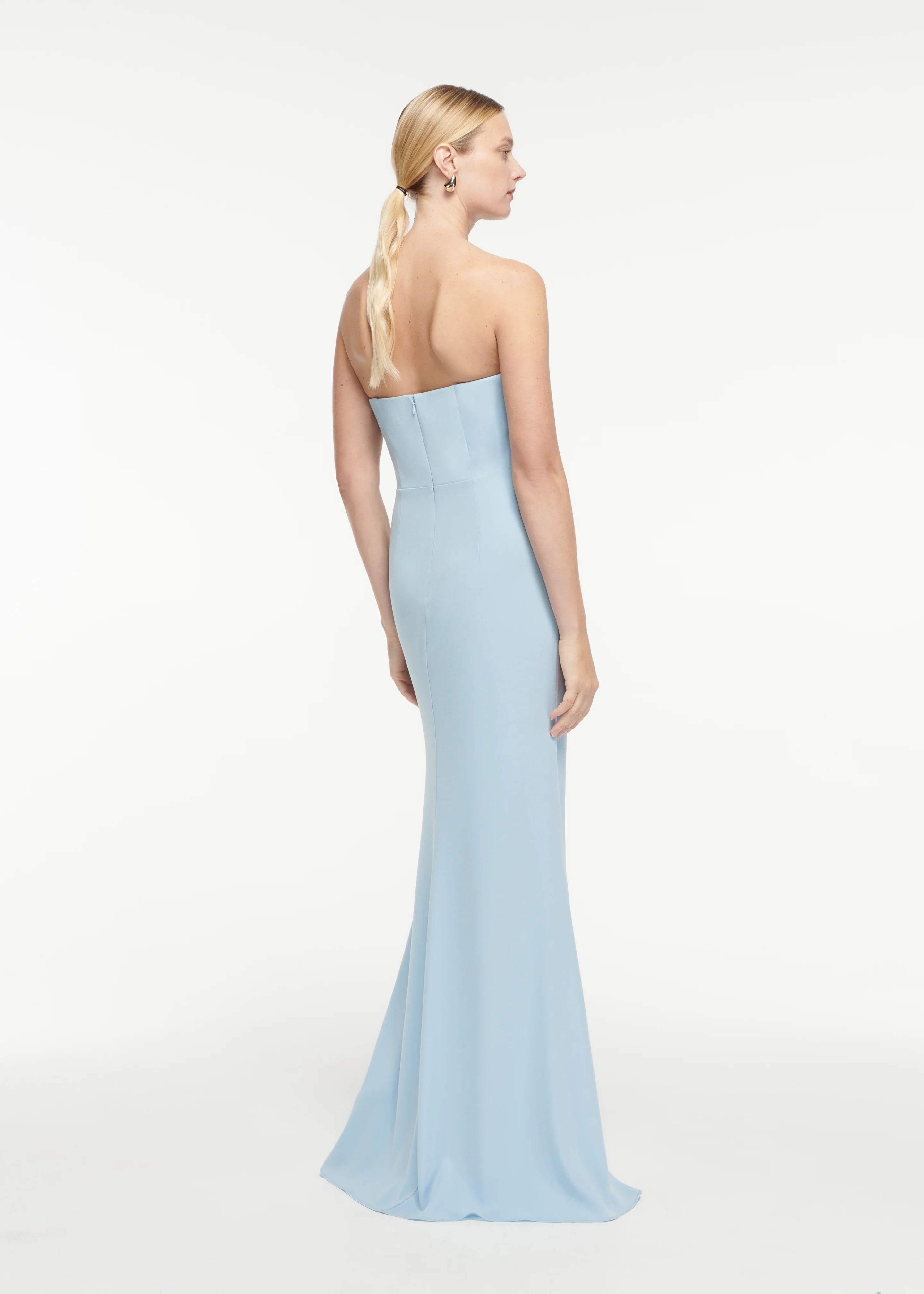 Strapless Satin Crepe Gown - Image 3