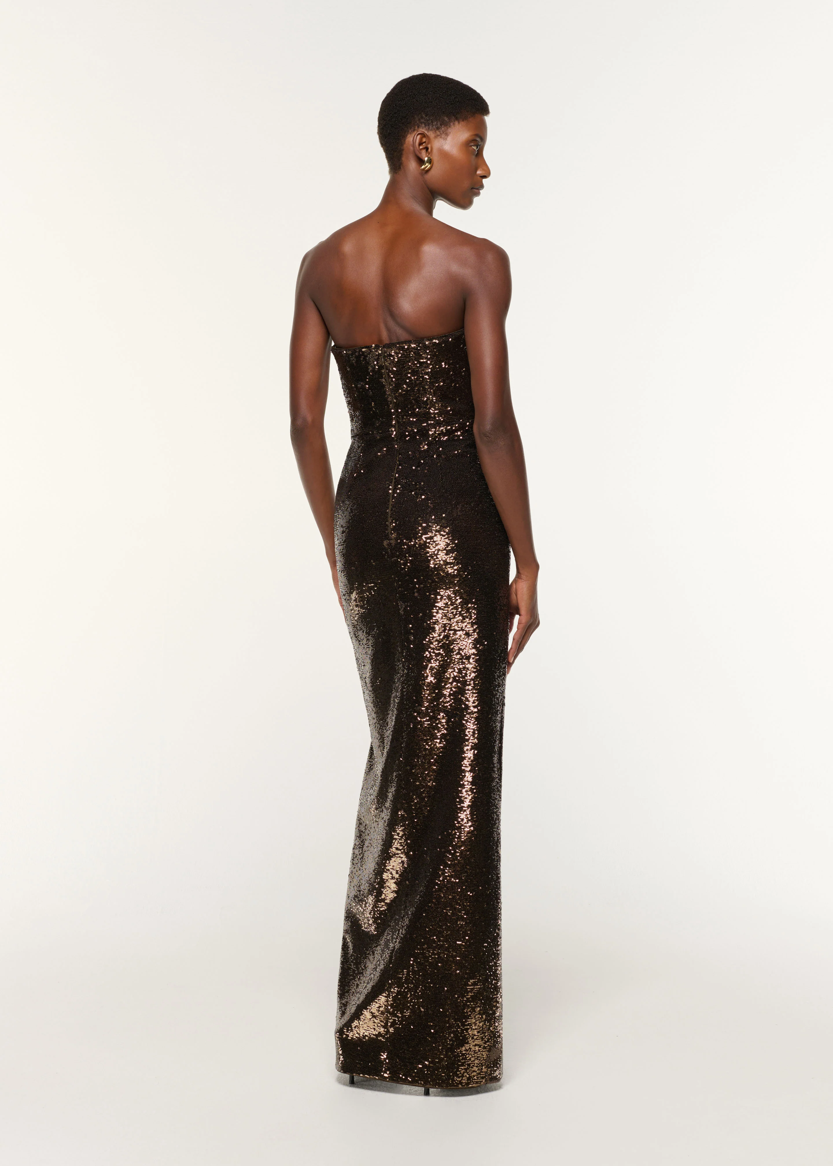 Strapless Sequin Buckle Gown - Image 3