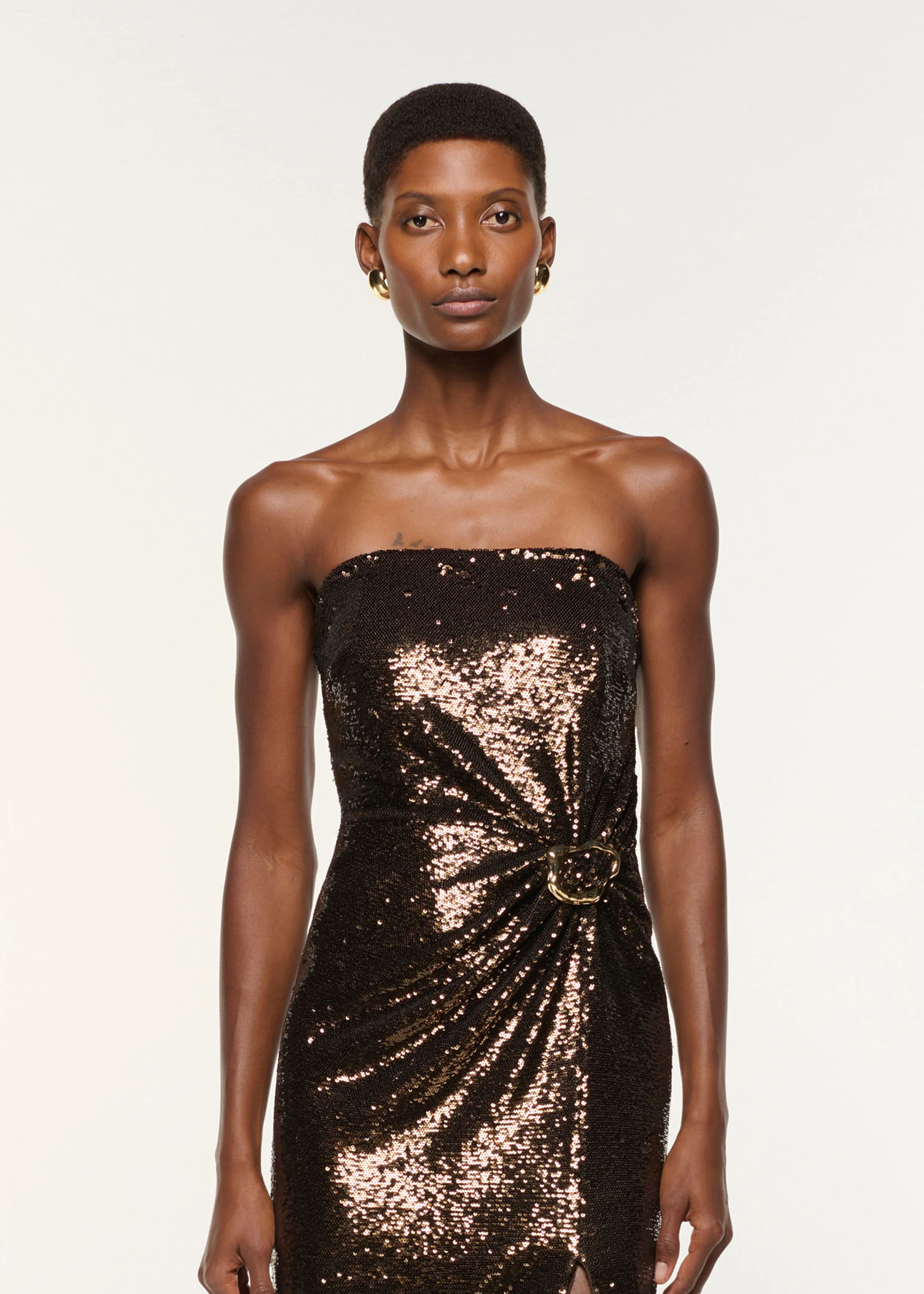 Strapless Sequin Buckle Gown - Image 4