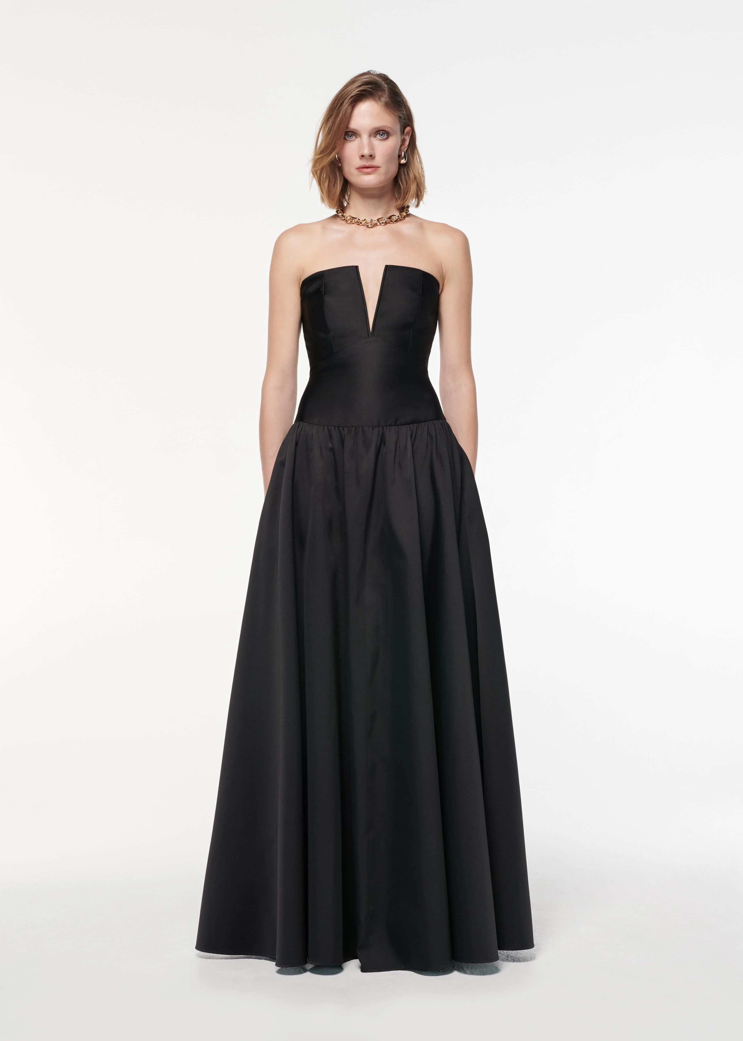 Strapless Taffeta Gown