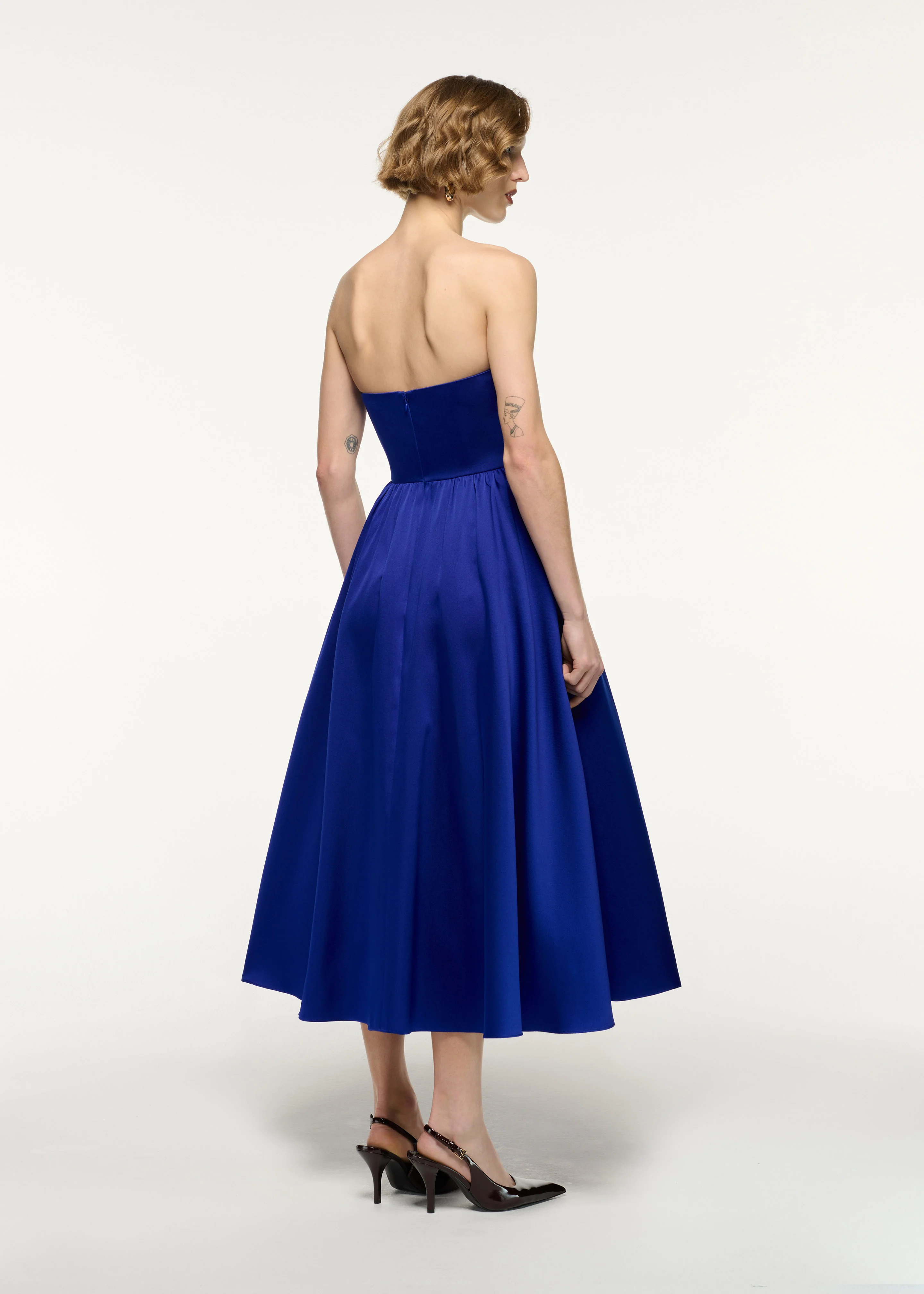 Strapless Taffeta Midi Dress - Image 3
