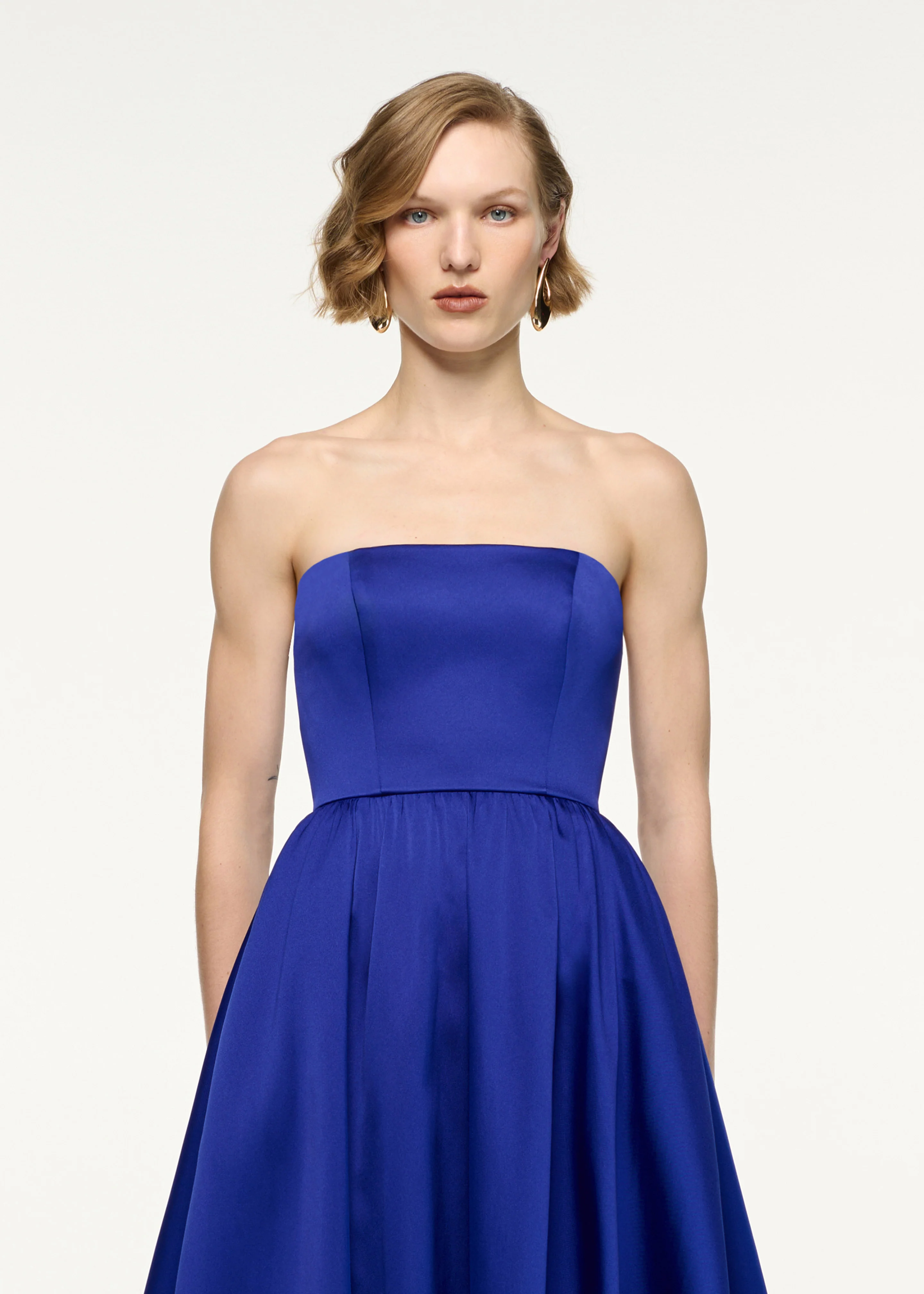 Strapless Taffeta Midi Dress - Image 4