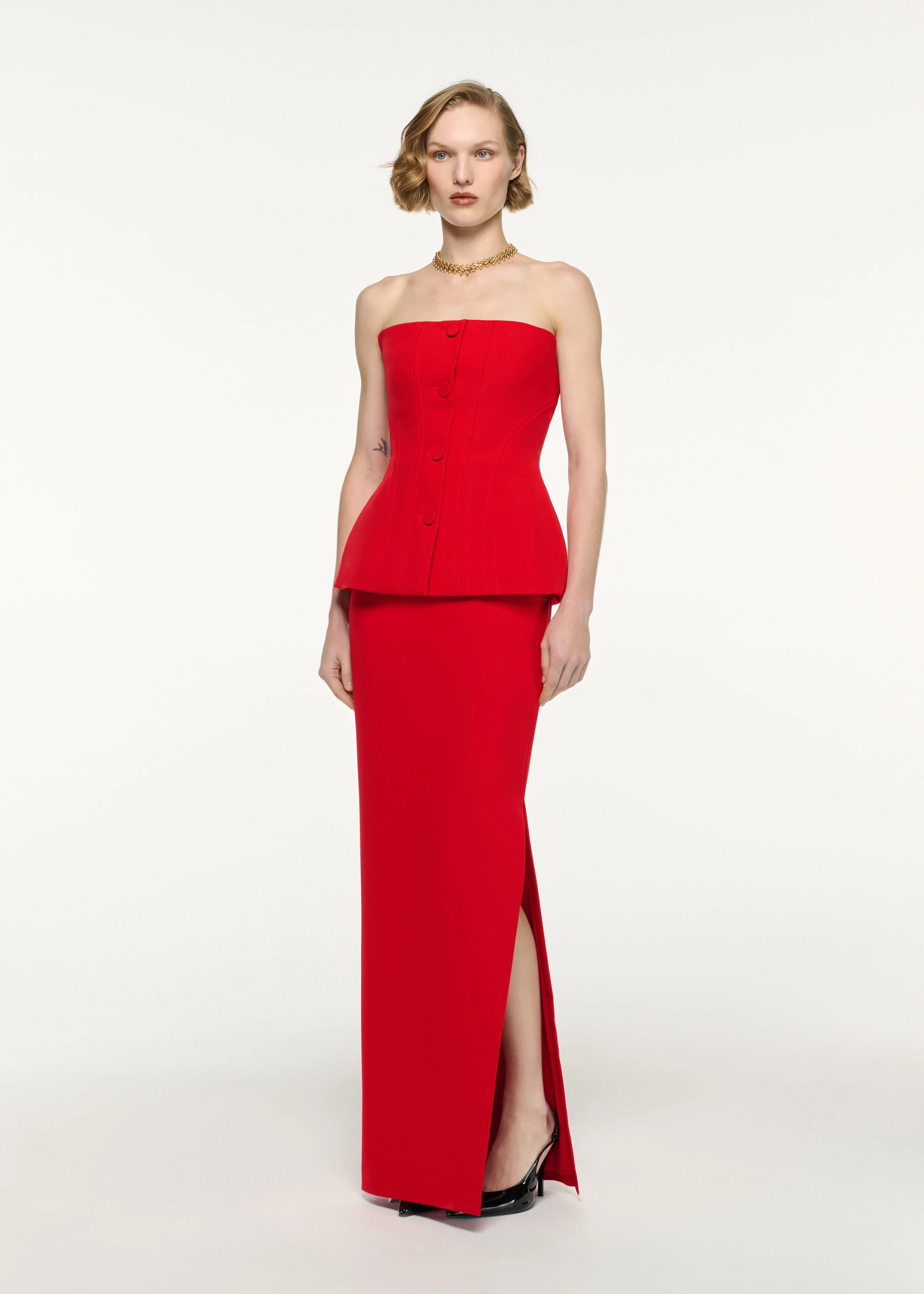 Strapless Tailored Crepe Gown - Image 2