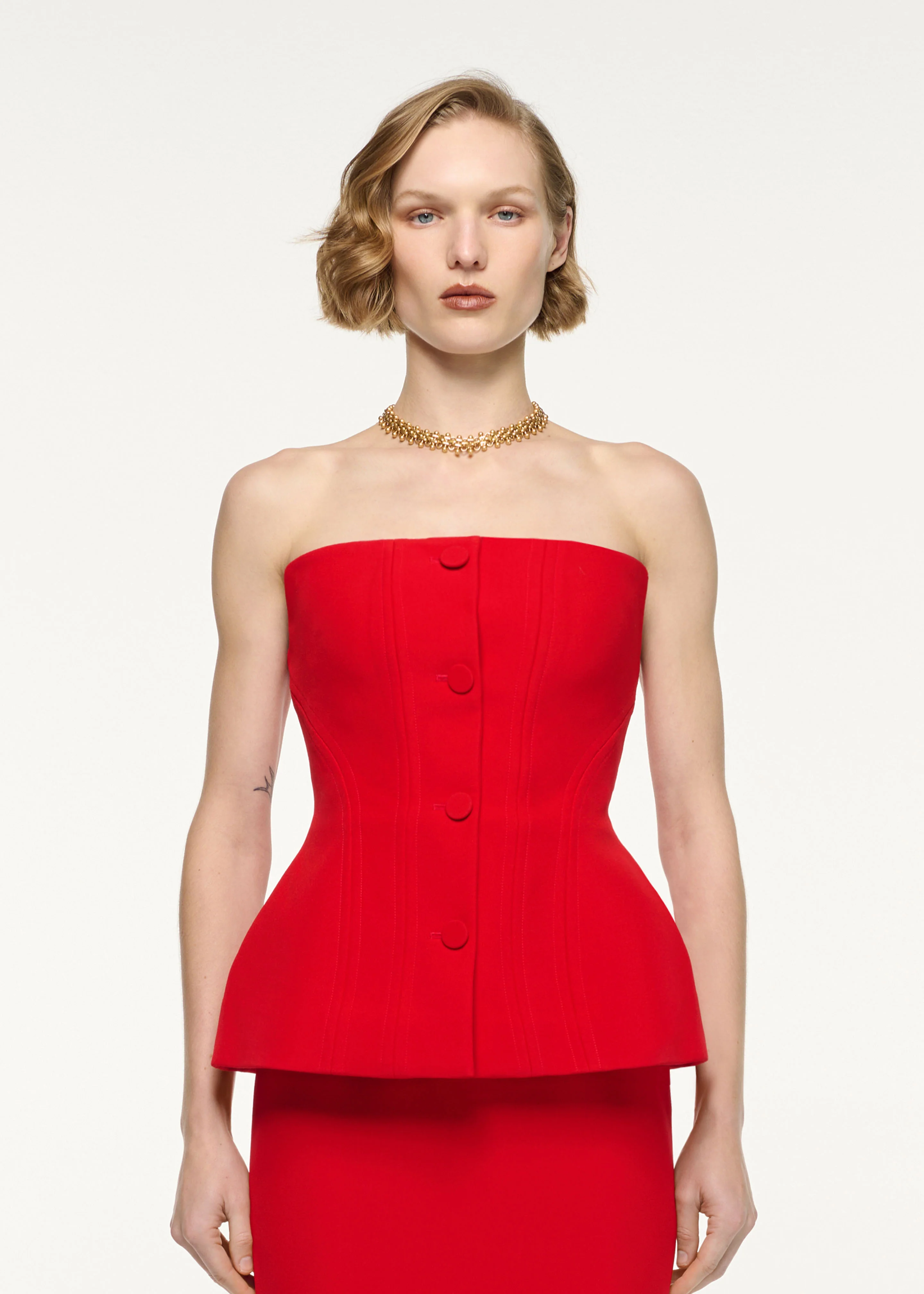 Strapless Tailored Crepe Gown - Image 4