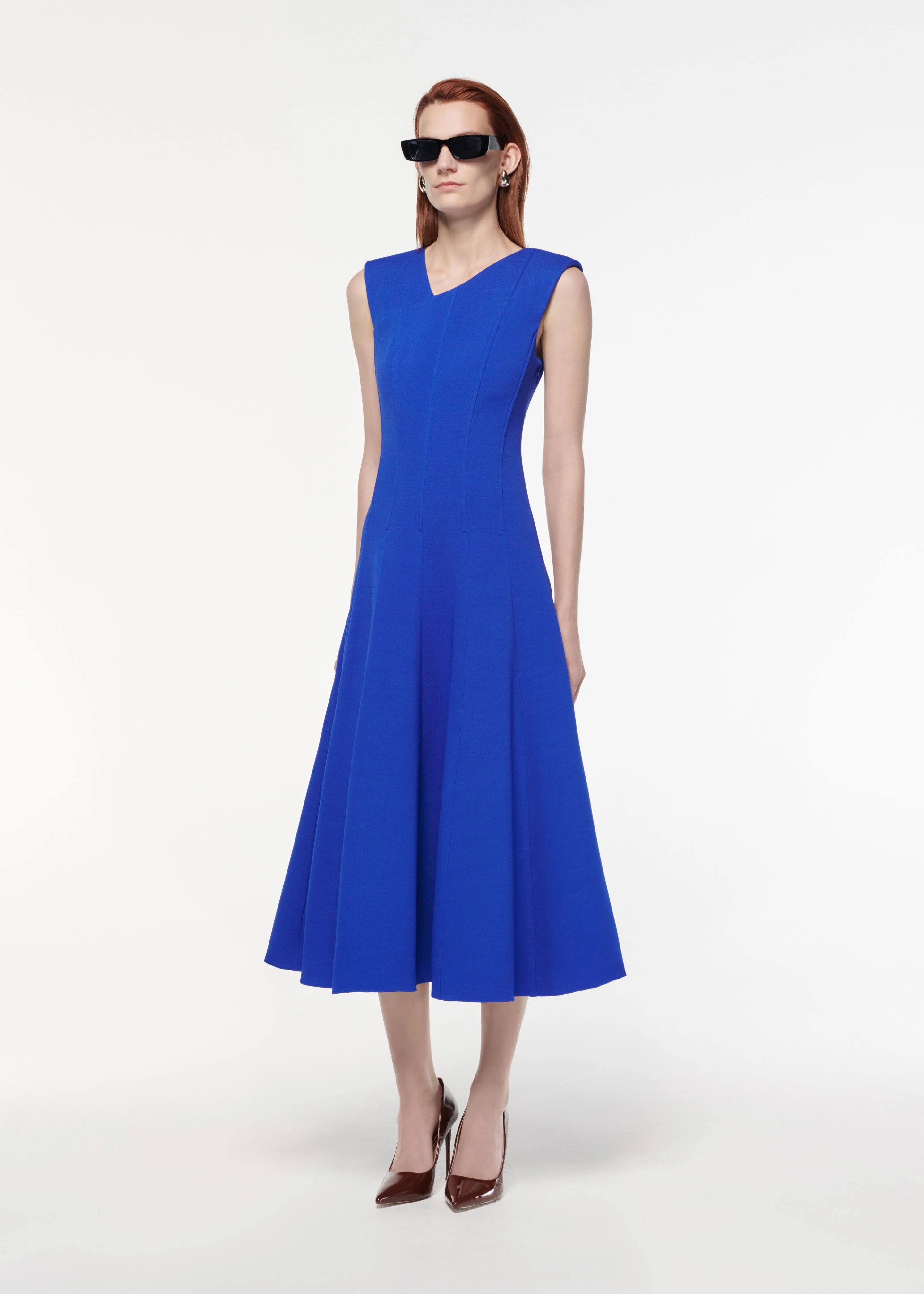 Stretch Wool Silk Midi Dress - Image 2