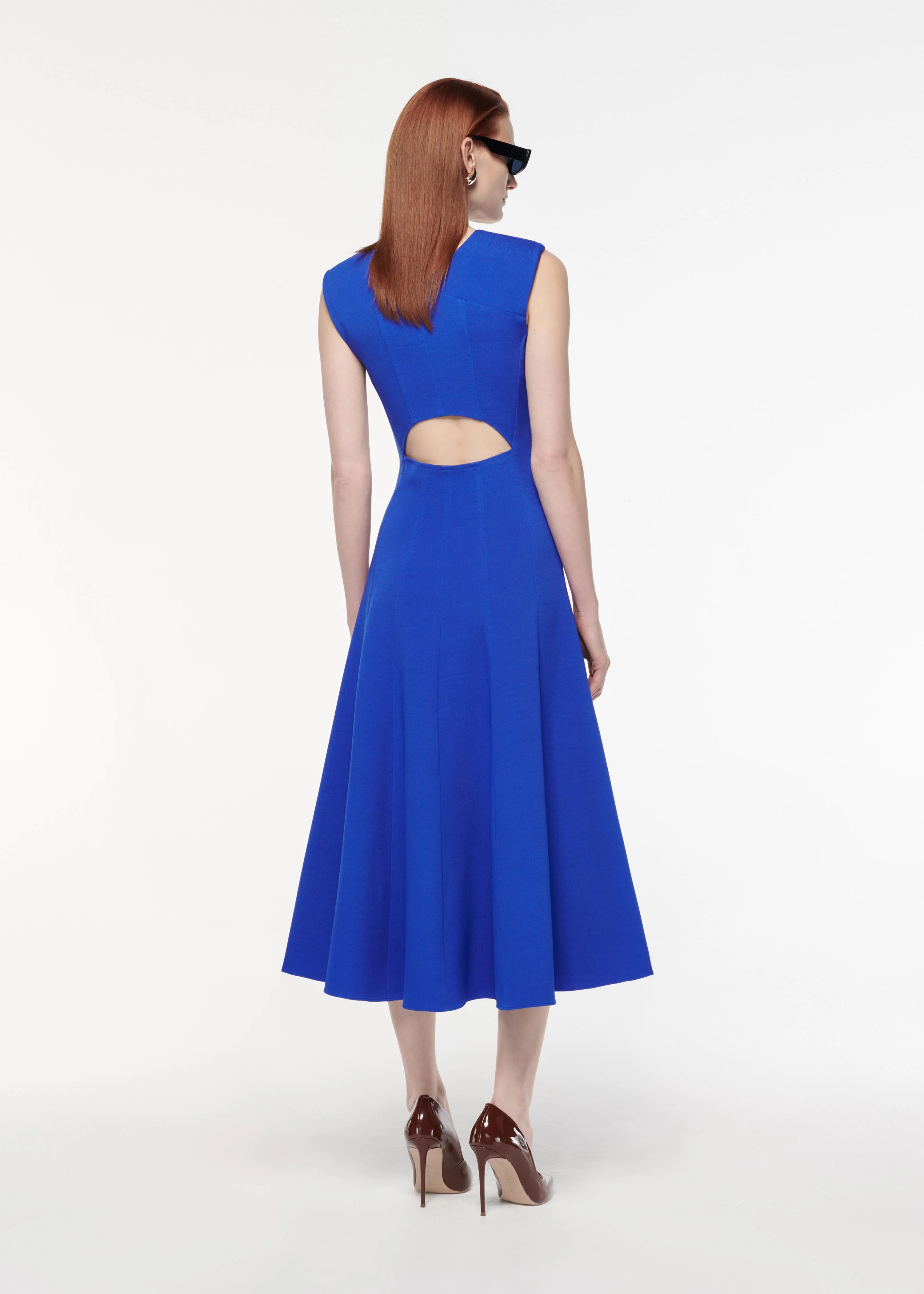 Stretch Wool Silk Midi Dress - Image 3