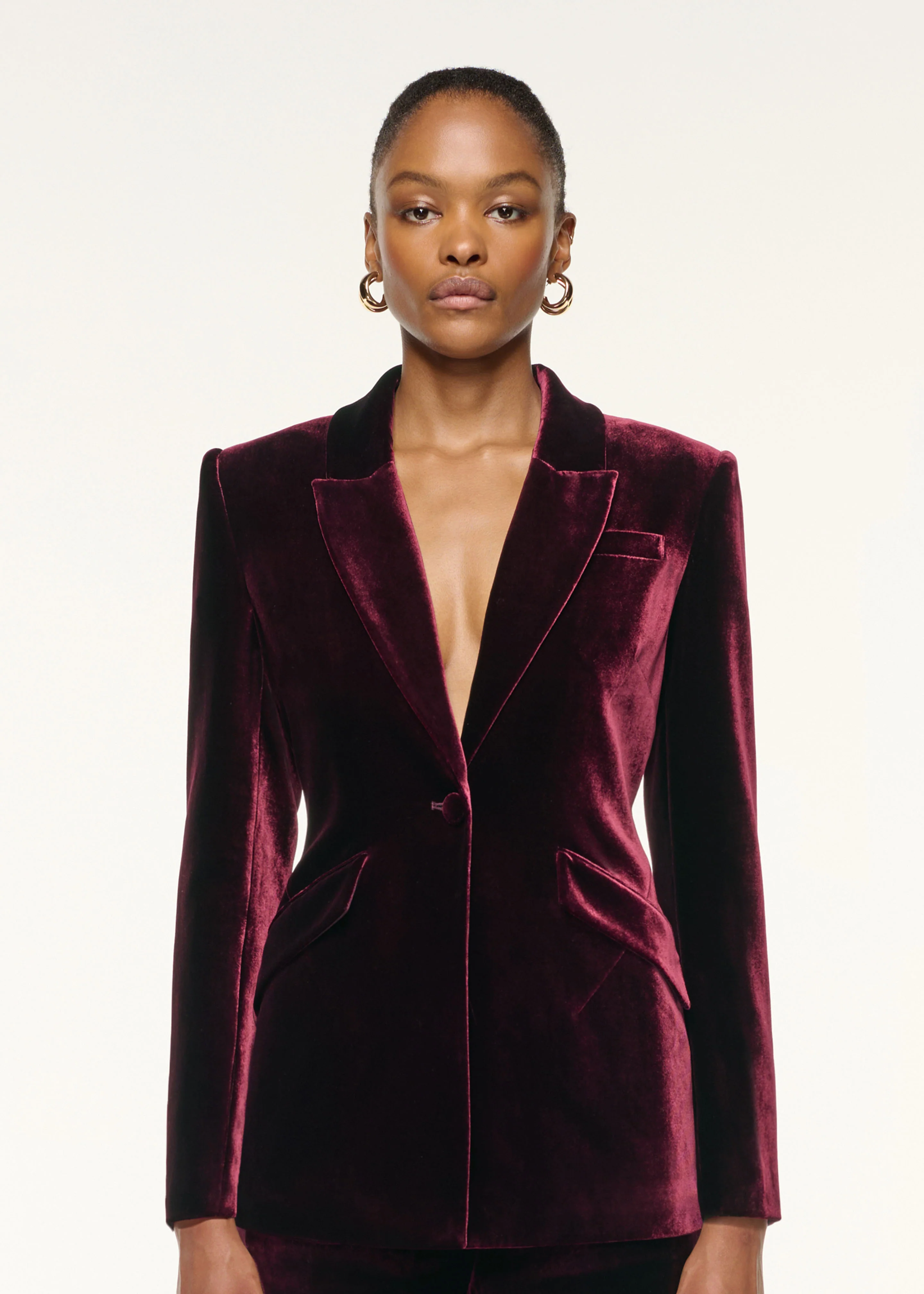 Tailored Velvet Wide Leg Trouser - Image 4
