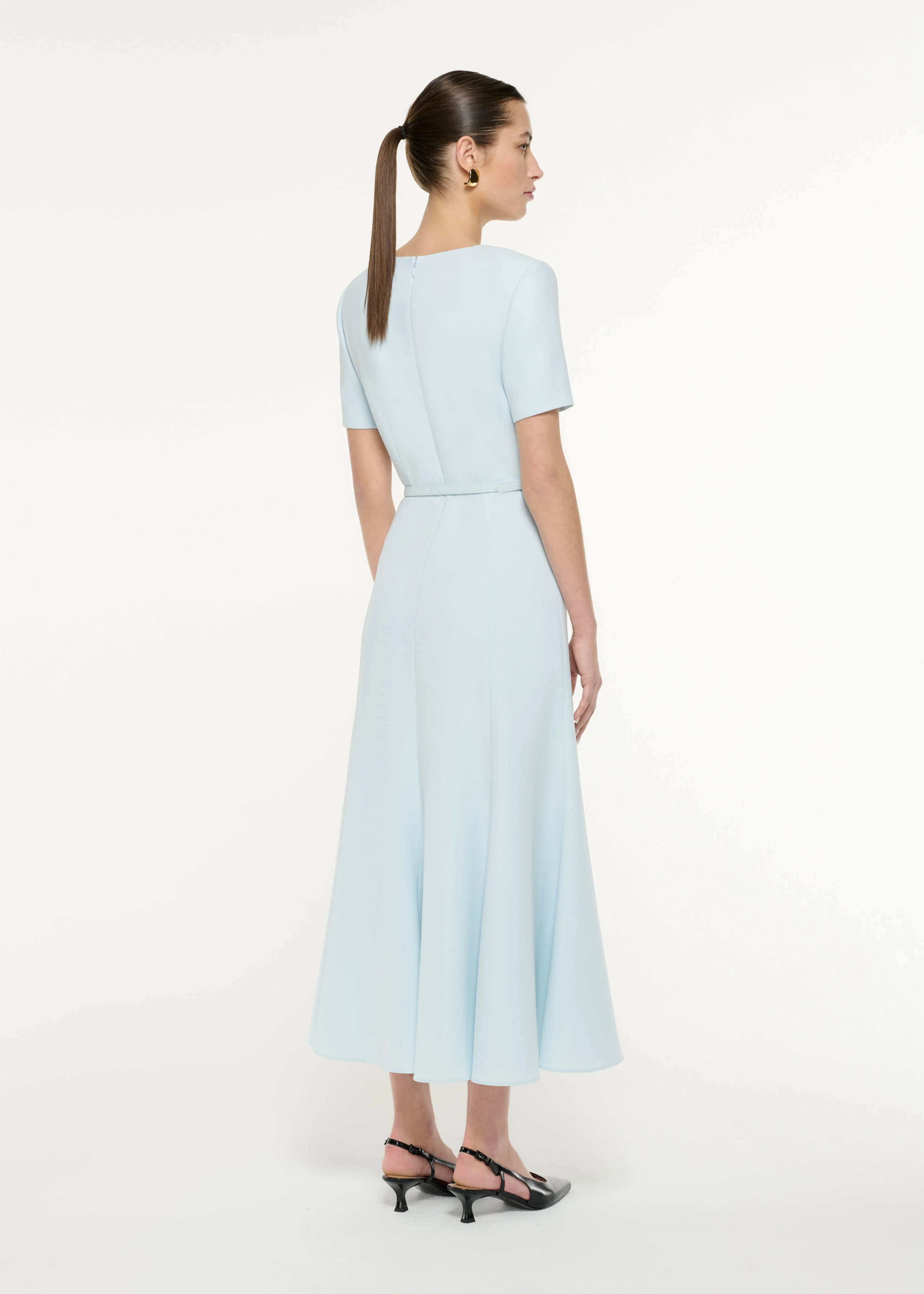 Tri-fold Belted Midi Dress - Image 3