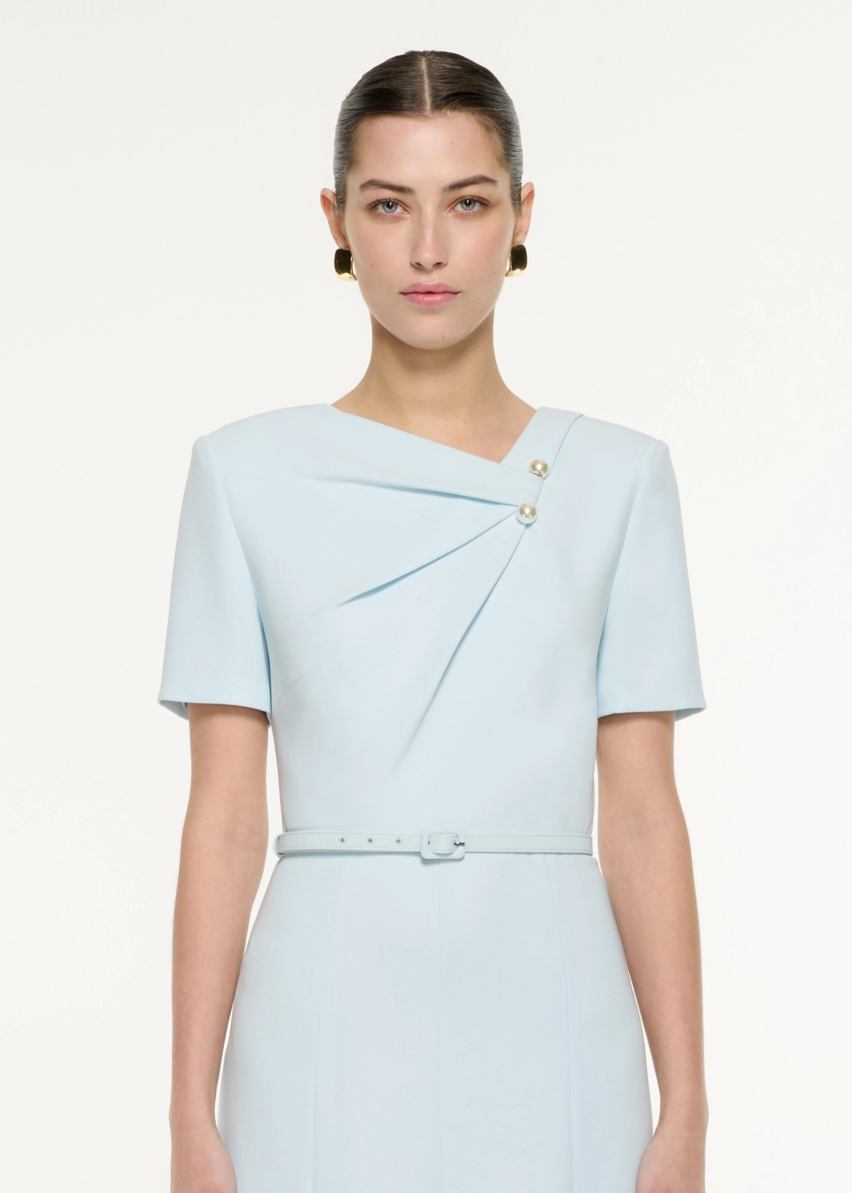 Tri-fold Belted Midi Dress - Image 4