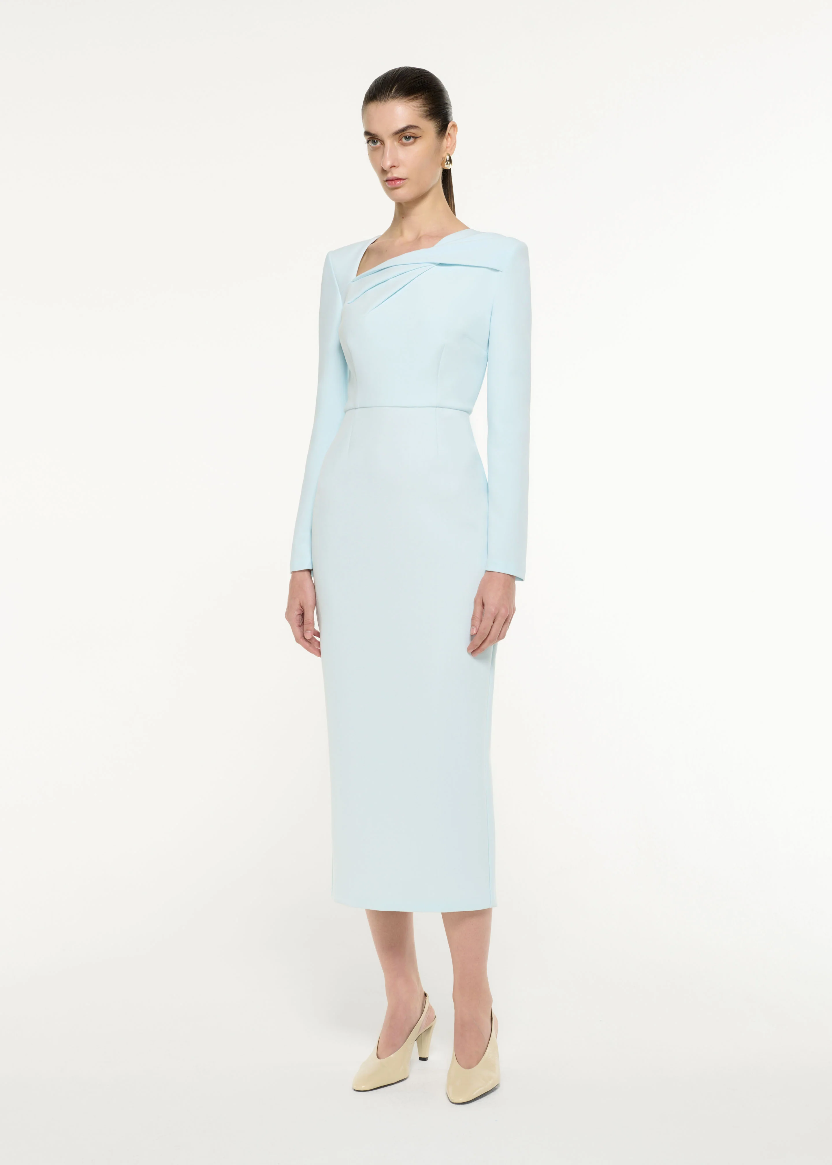 Tri-fold Drape Midi Dress - Image 2