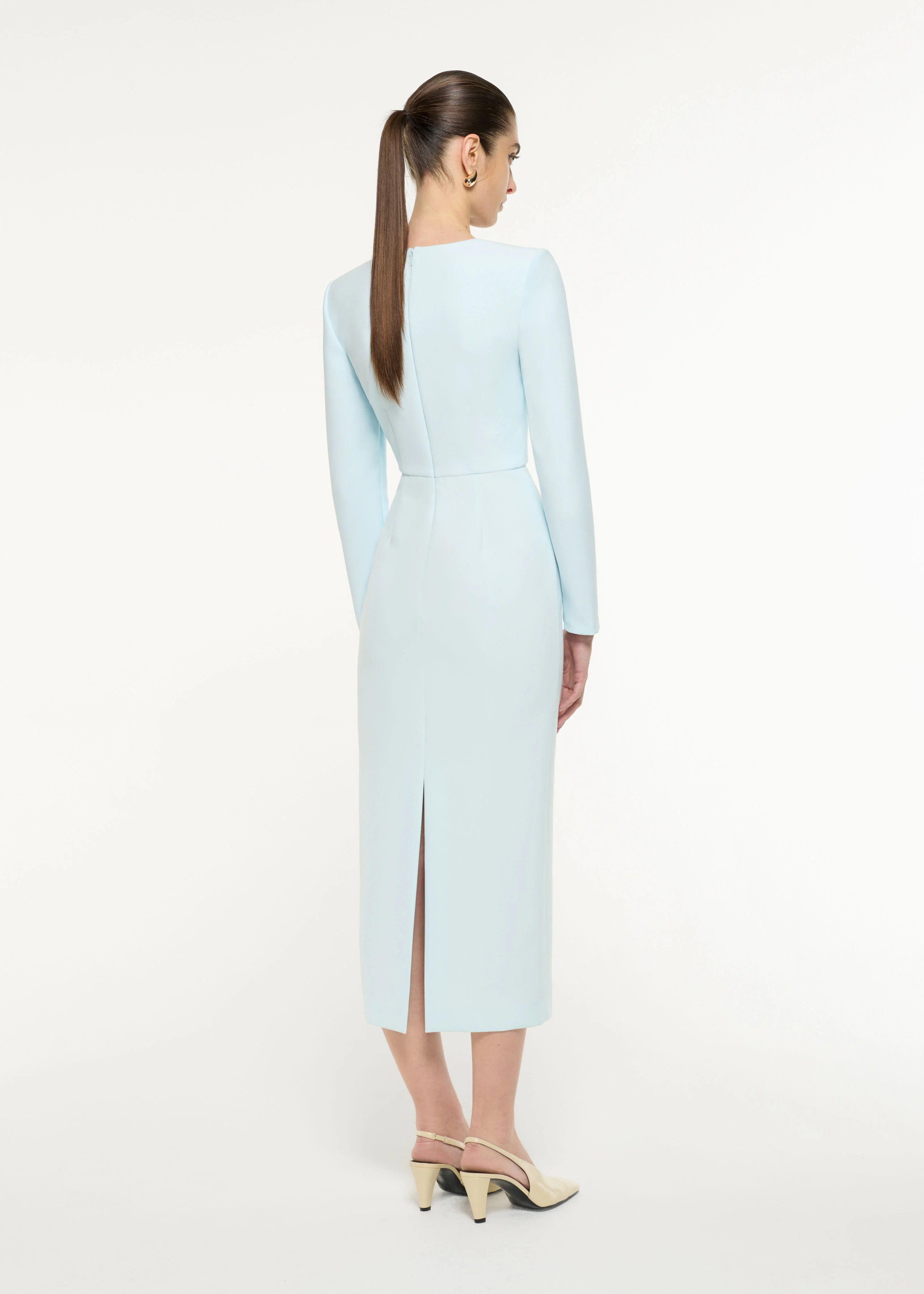Tri-fold Drape Midi Dress - Image 3