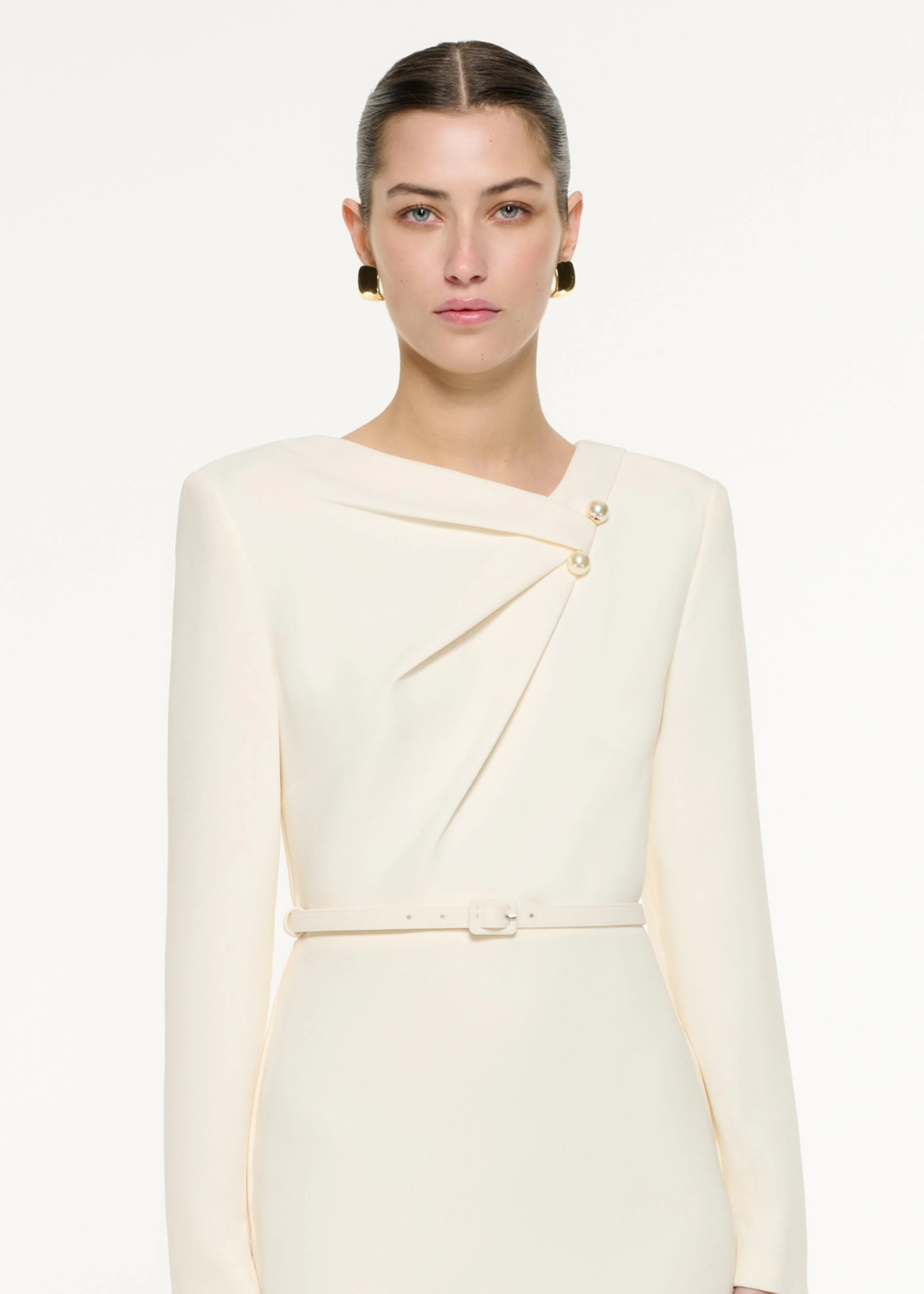 Tri-fold drape Midi Dress - Image 4