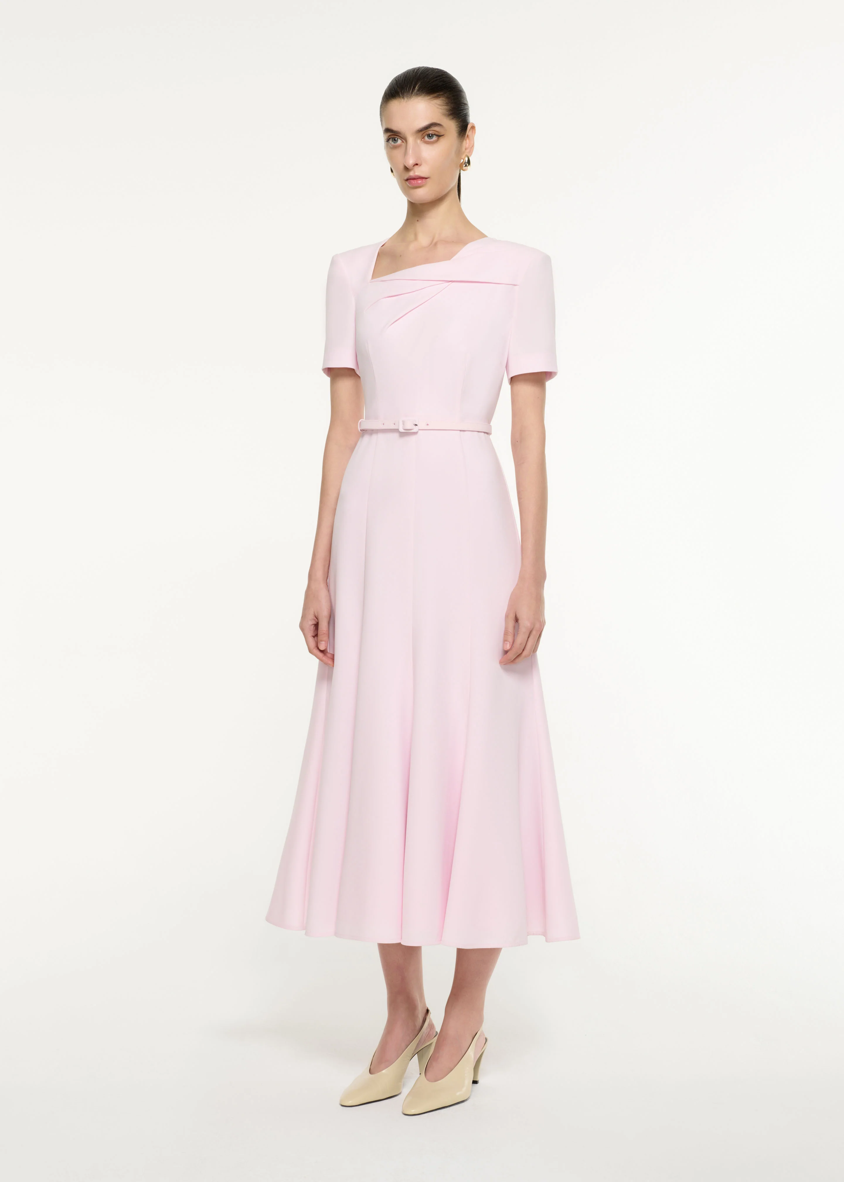 Tri-fold Drape Midi Dress - Image 2