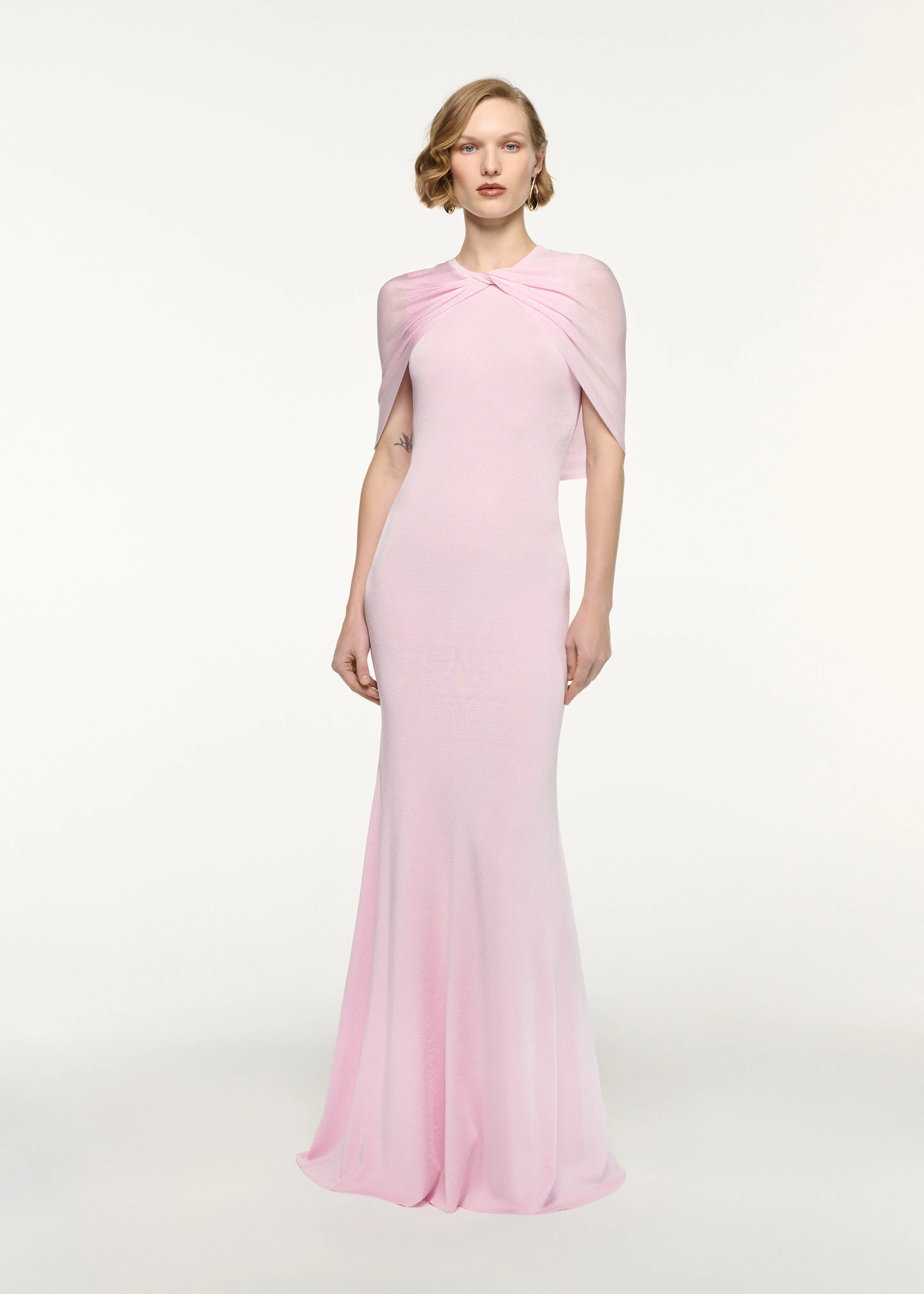 Twist Drape Viscose Knit Dress