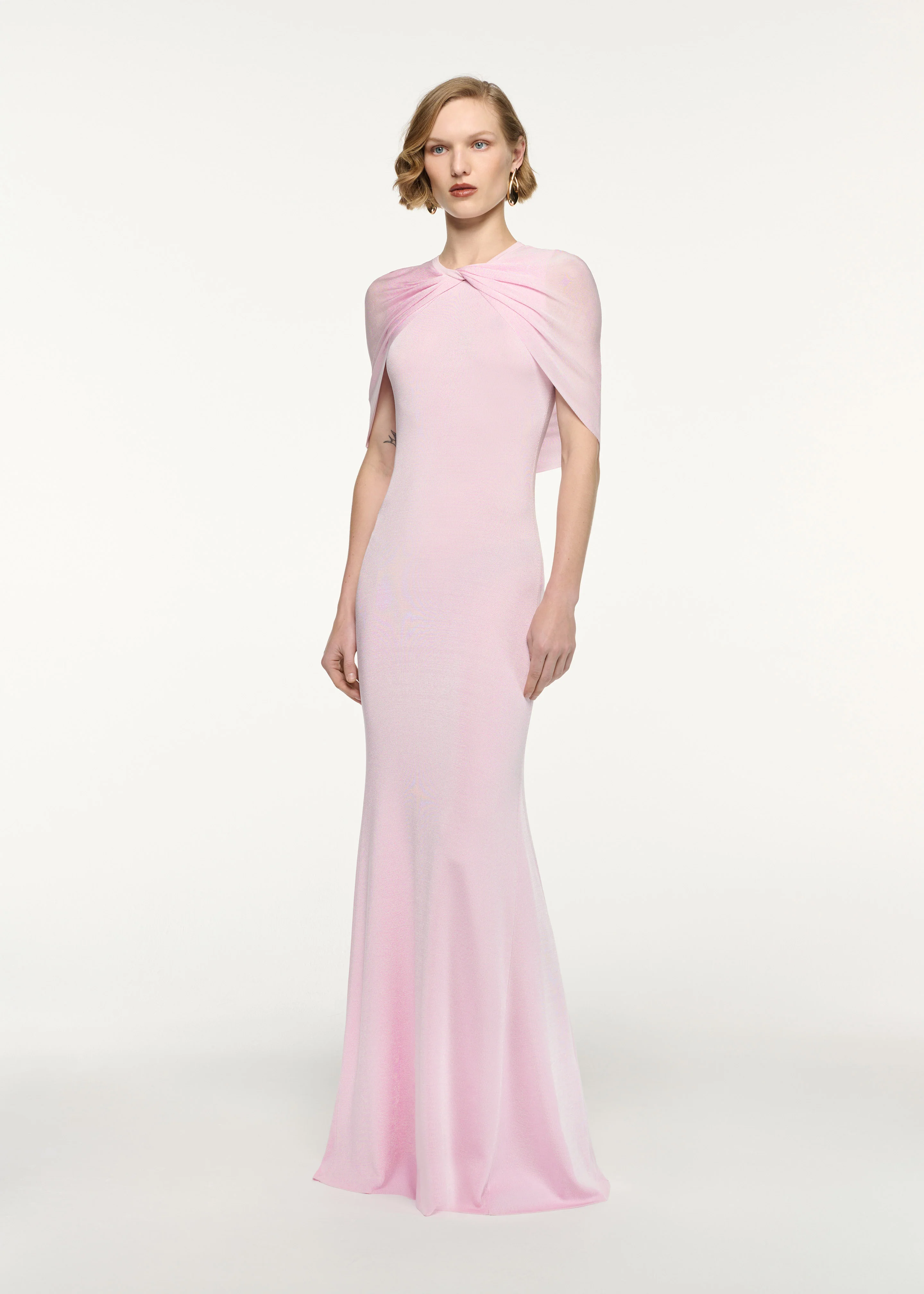 Twist Drape Viscose Knit Dress - Image 2