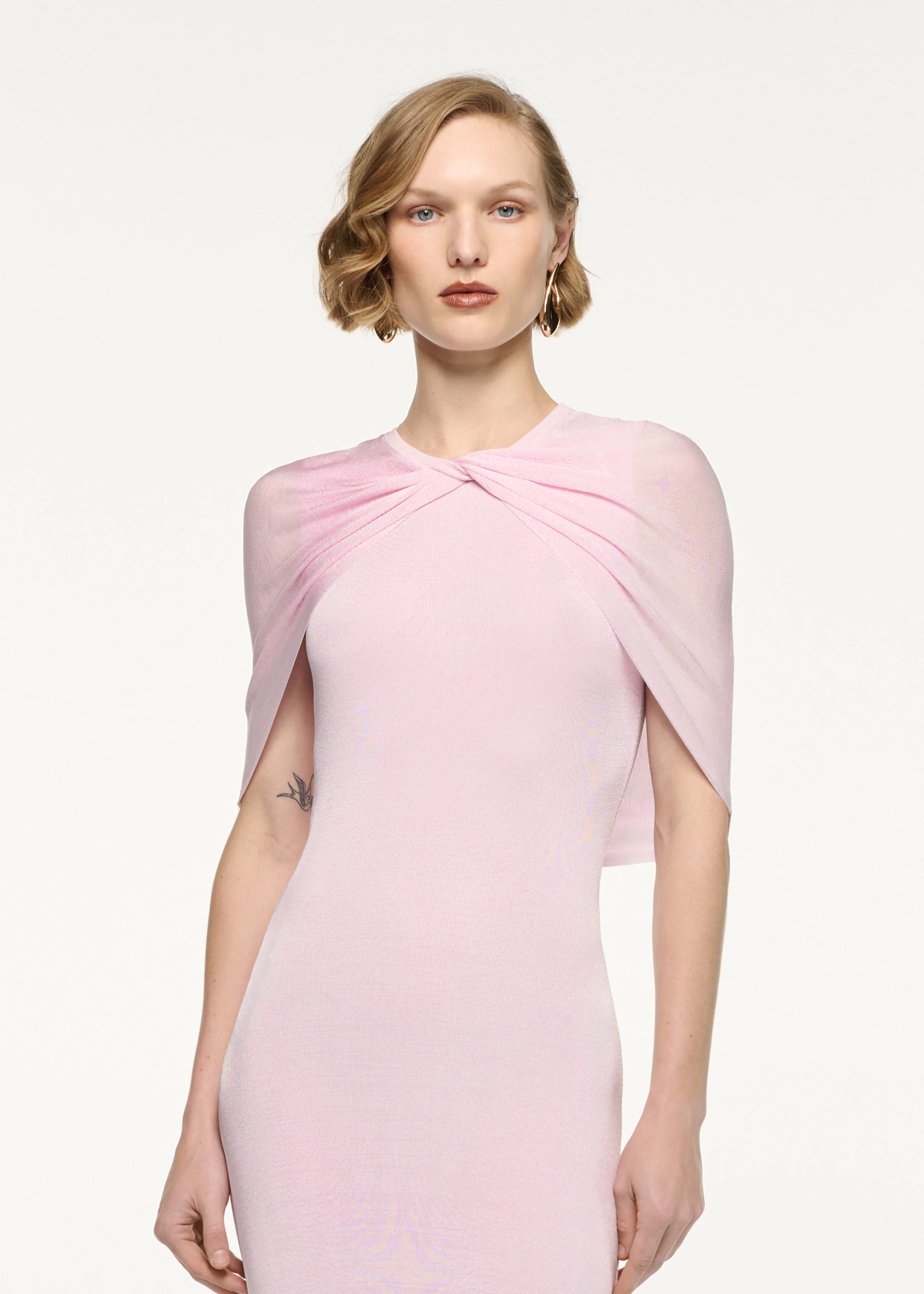 Twist Drape Viscose Knit Dress - Image 4