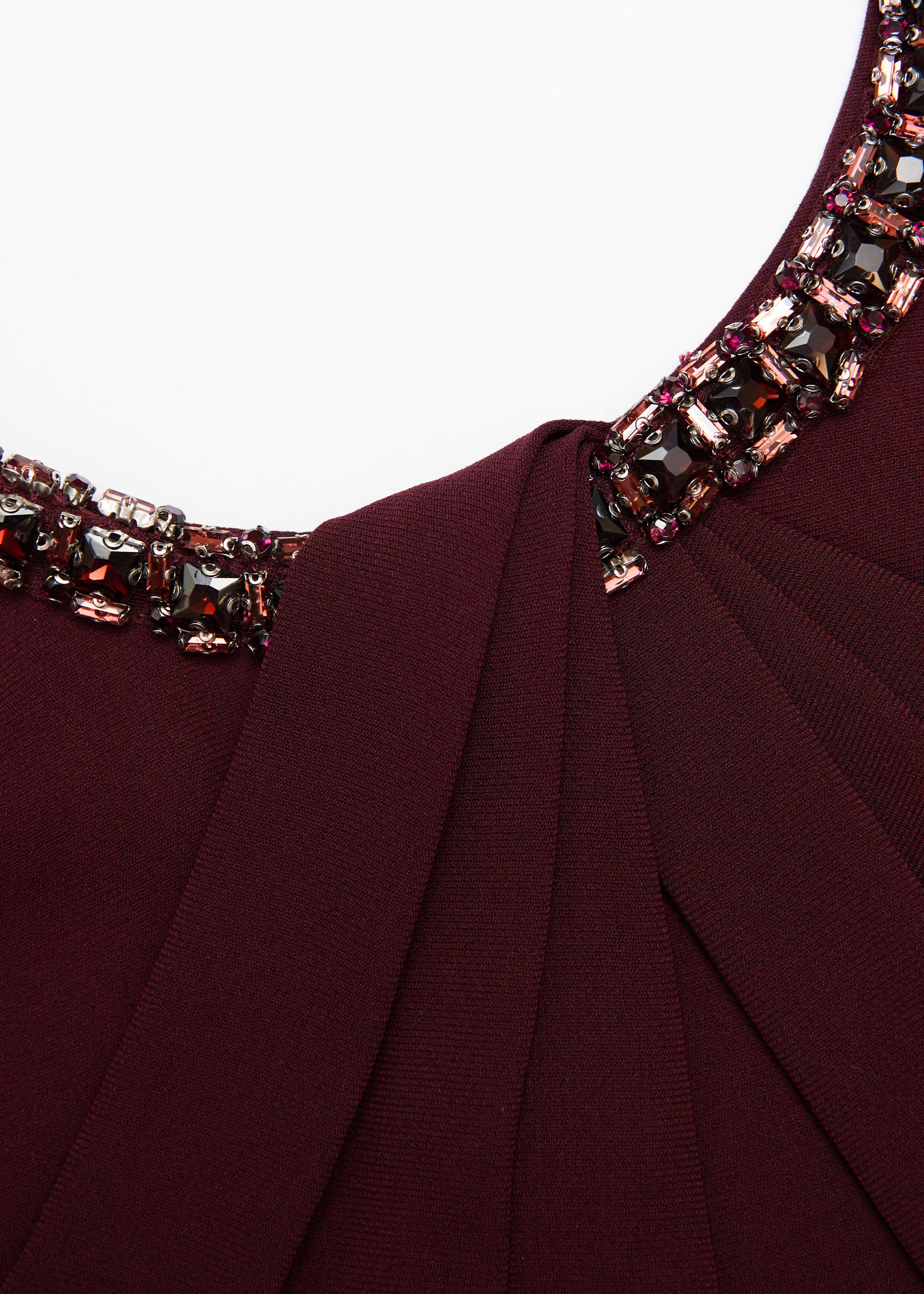 Twisted Drape Crystal Trim Neckline Dress - Image 5