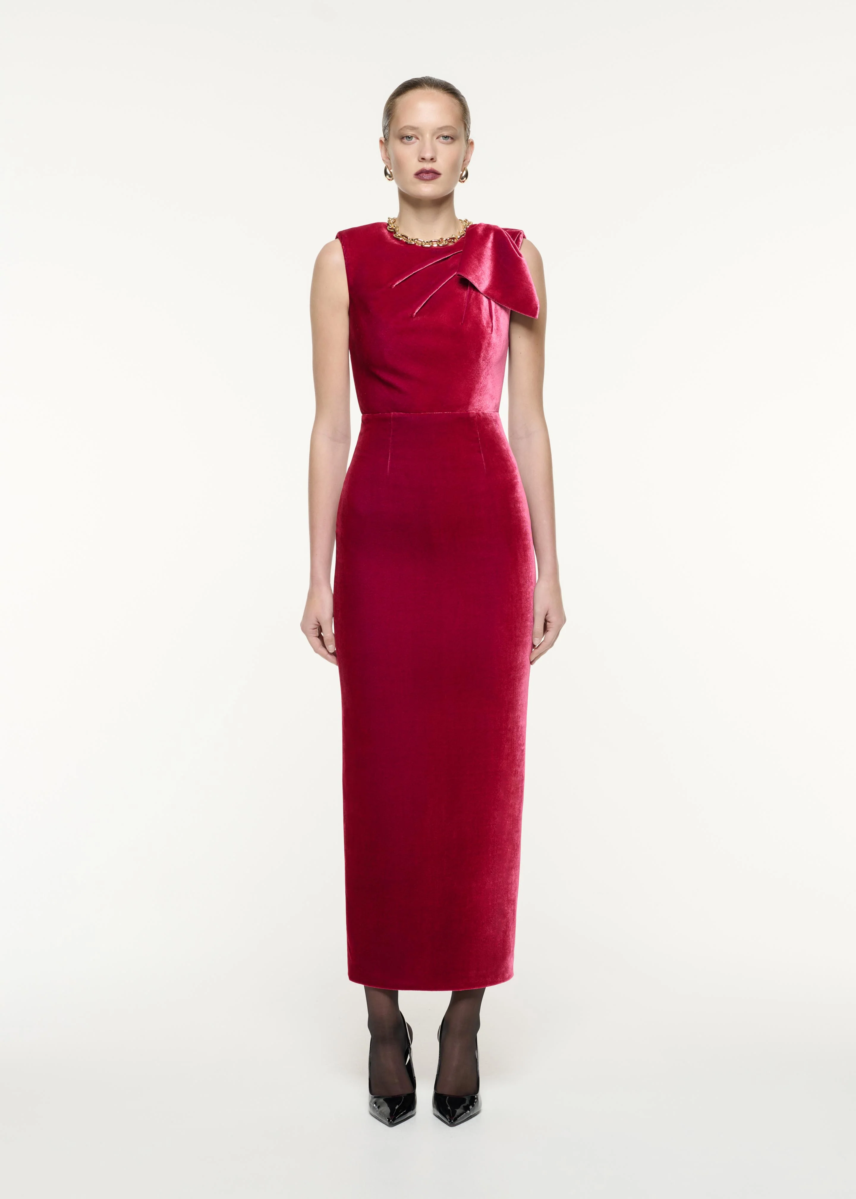 Velvet Bow Maxi Dress