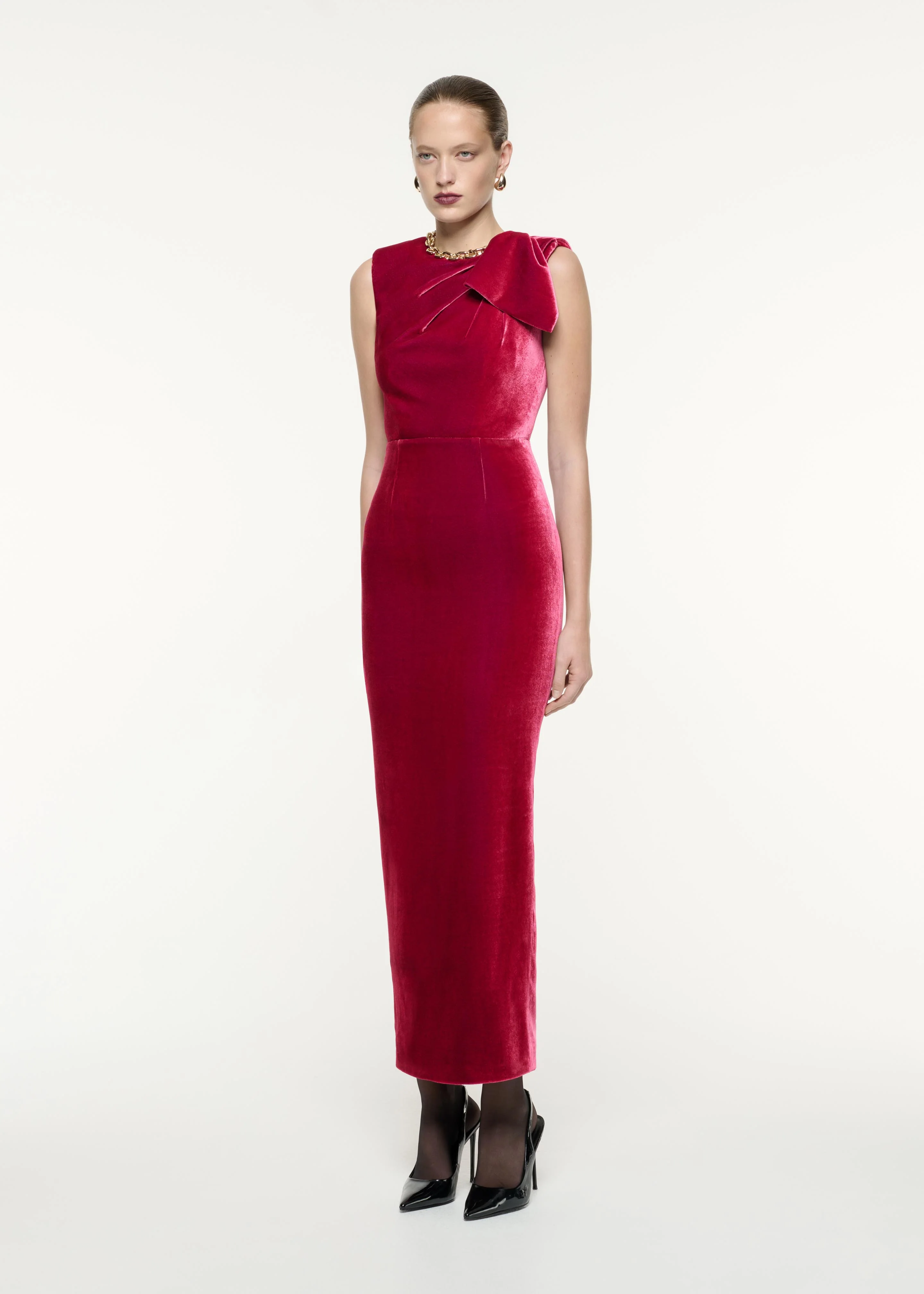 Velvet Bow Maxi Dress - Image 2