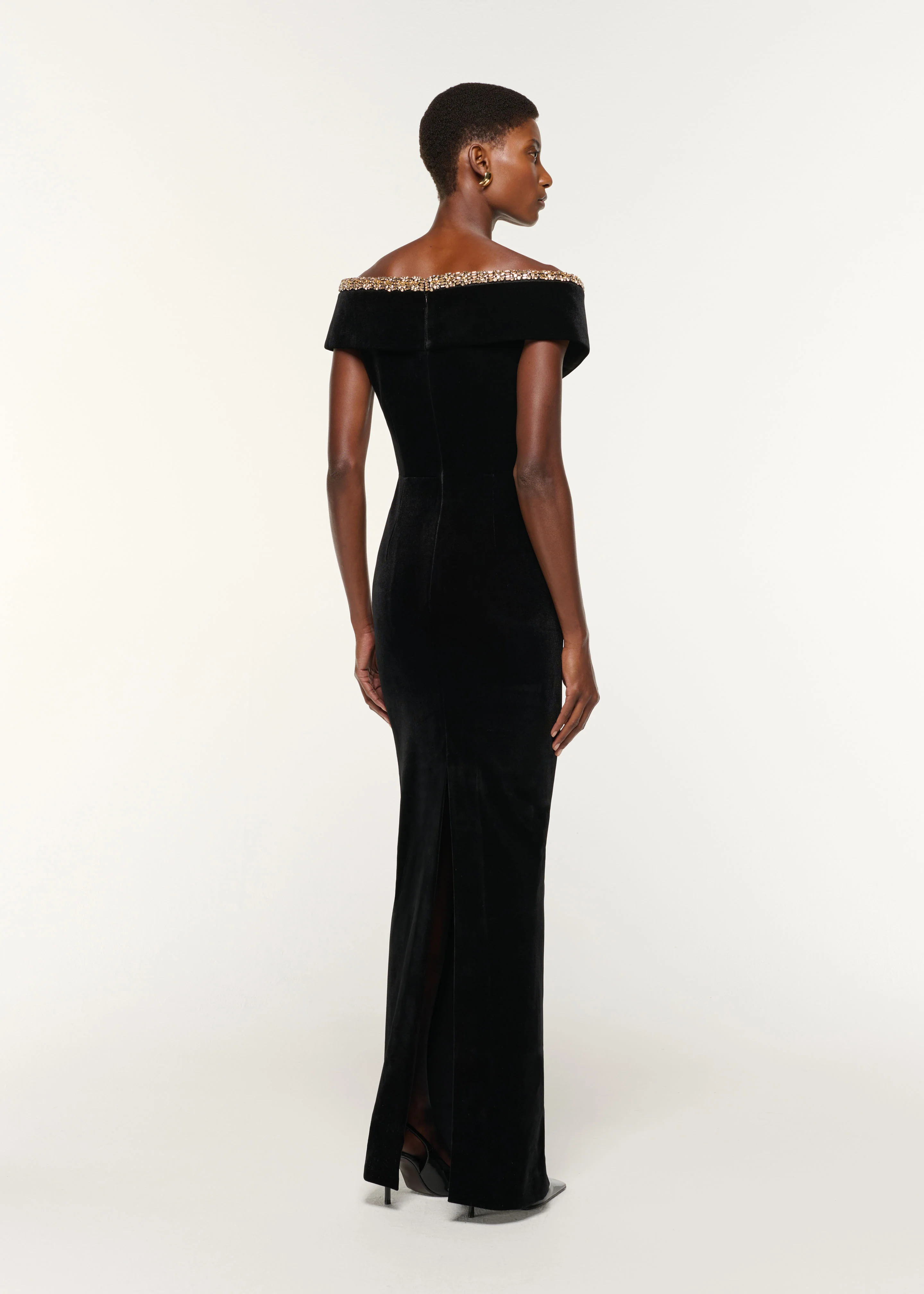 Velvet Diamante Crossover Gown - Image 3