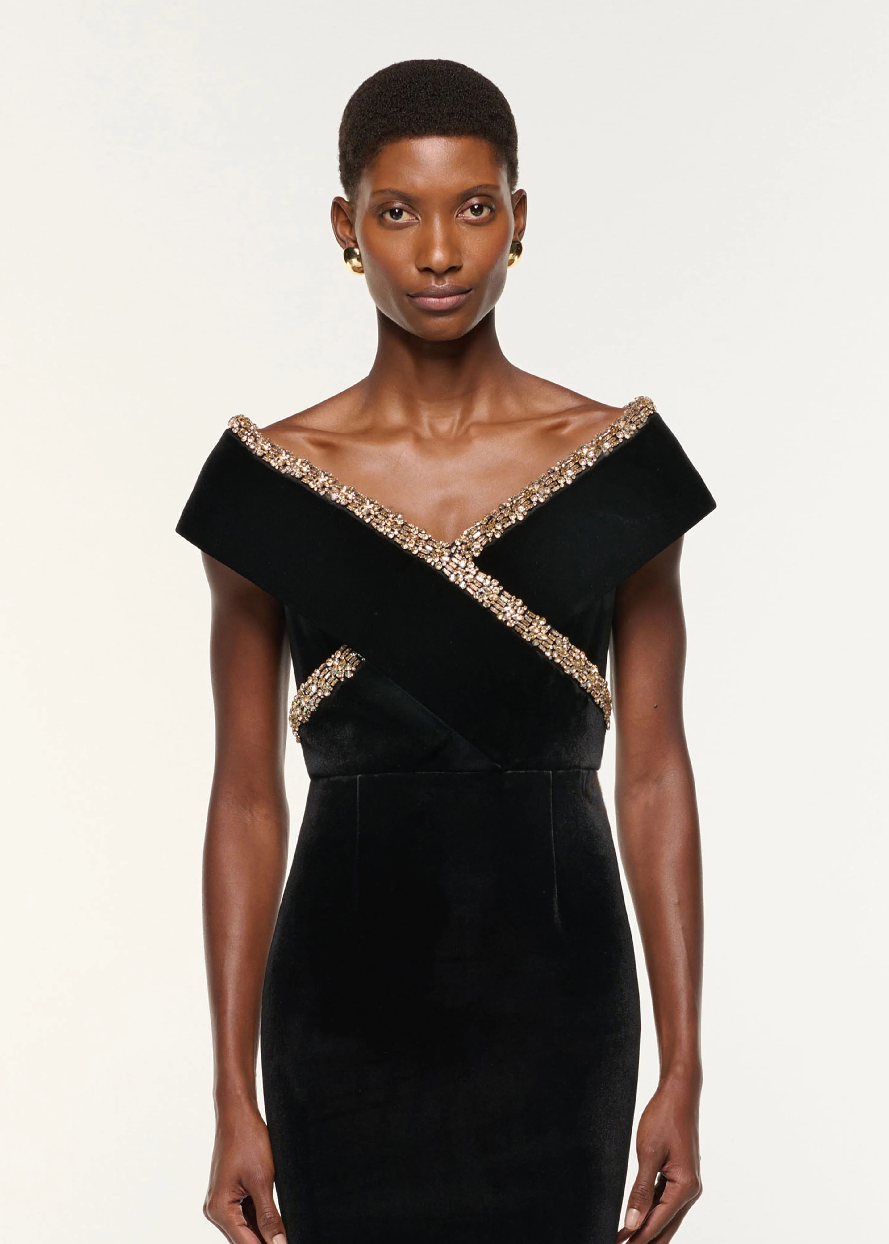 Velvet Diamante Crossover Gown - Image 4