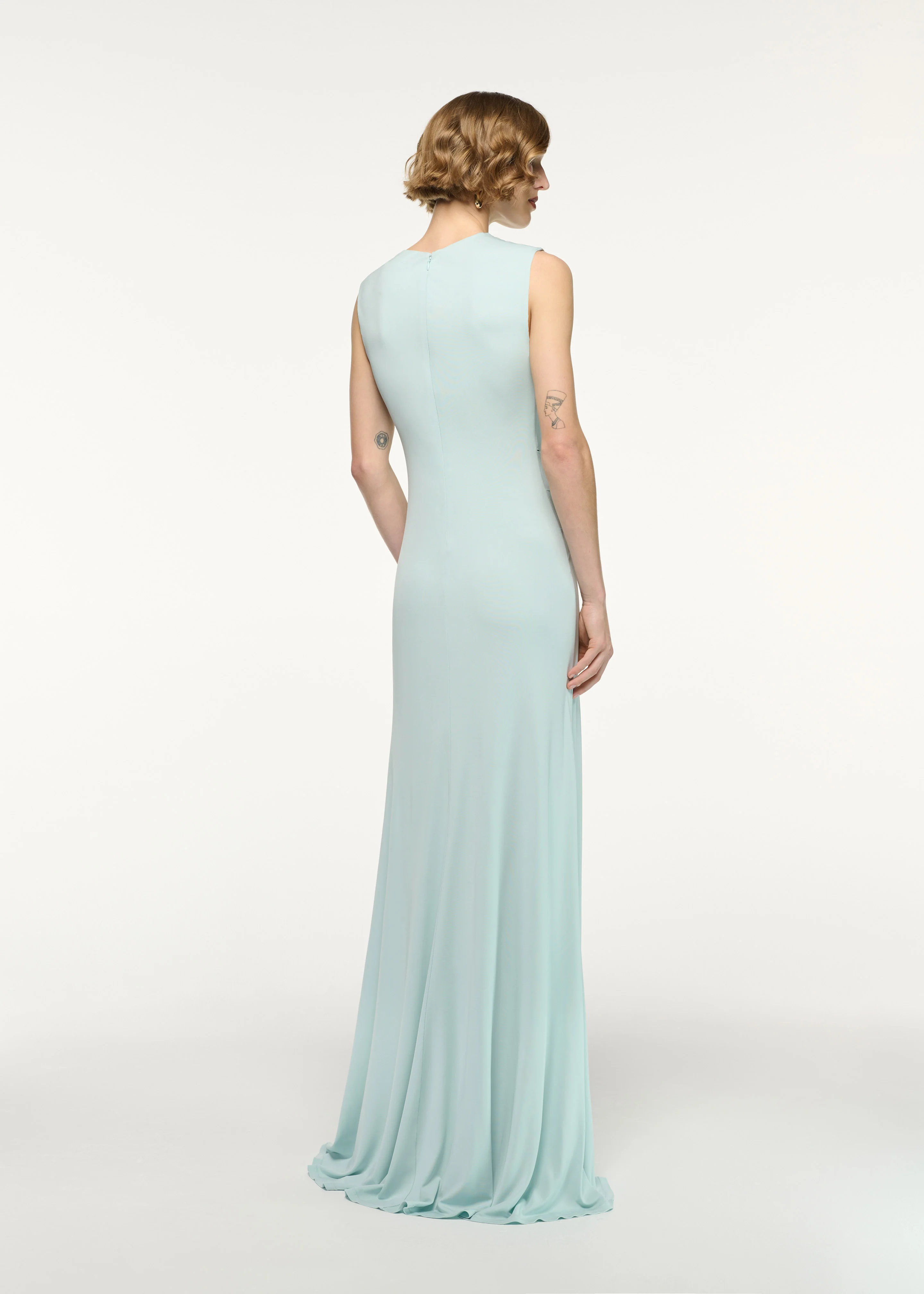 Waterfall Cross Drape Jersey Gown - Image 3