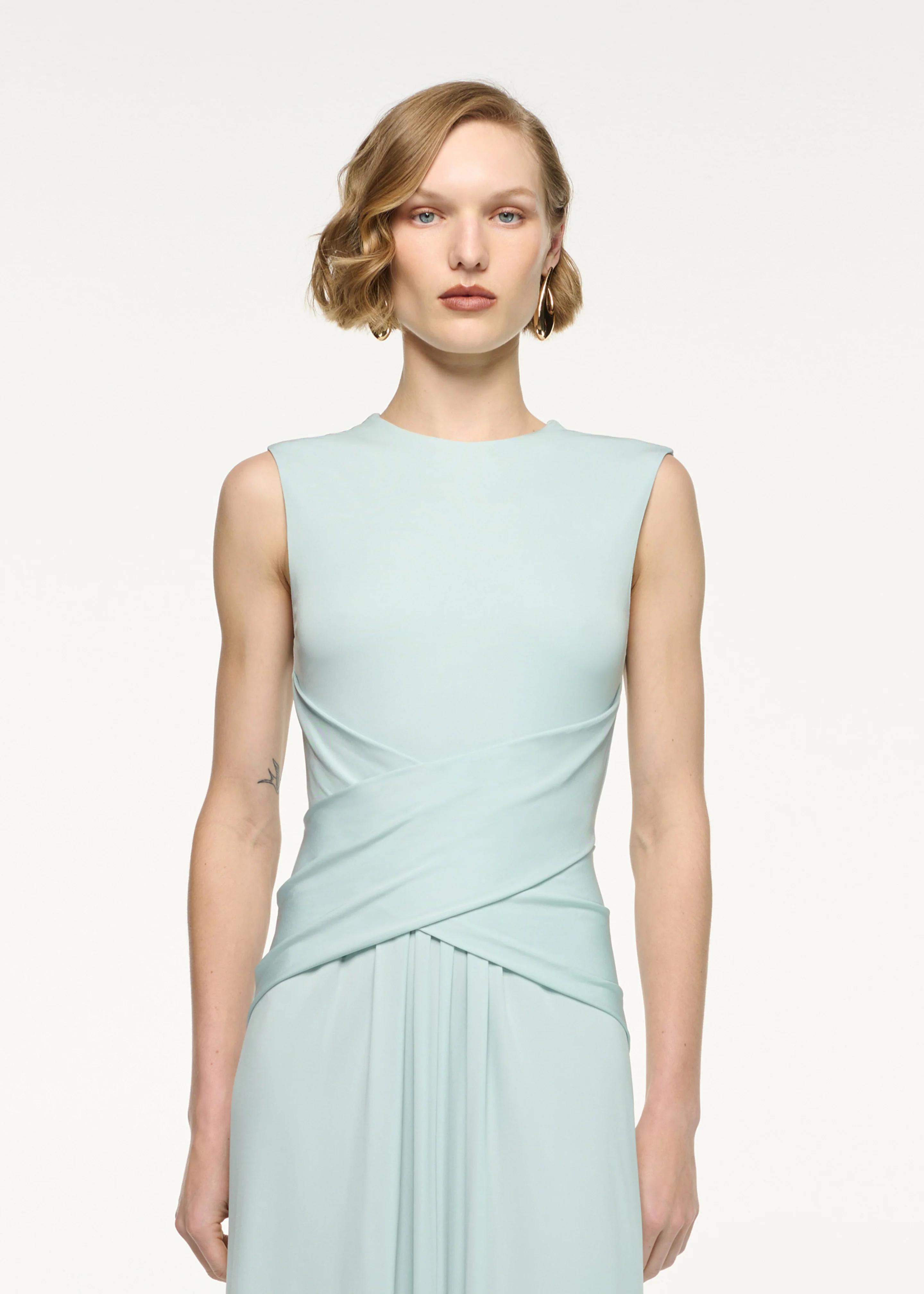 Waterfall Cross Drape Jersey Gown - Image 4