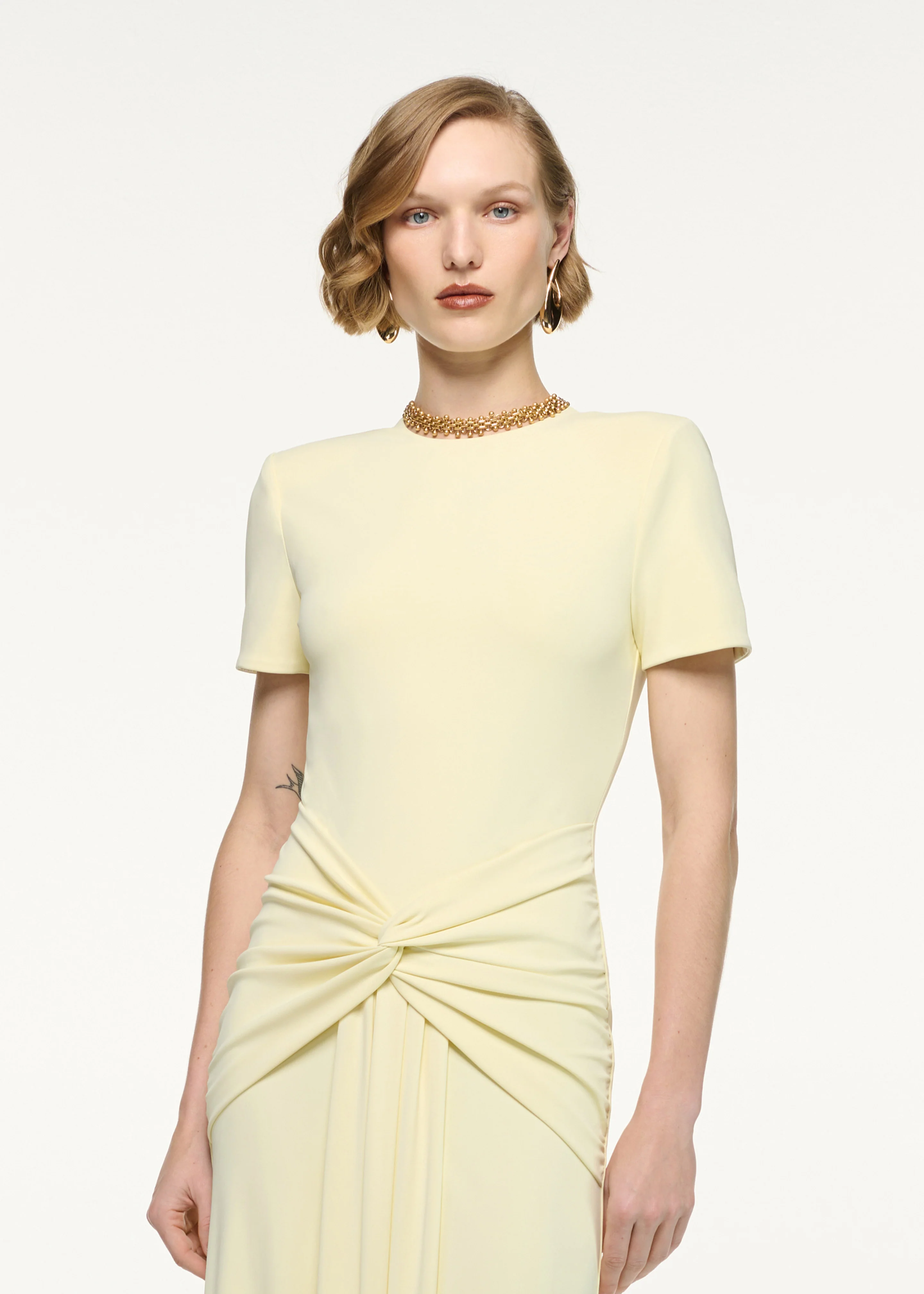 Waterfall Twist Drape Jersey Dress - Image 4