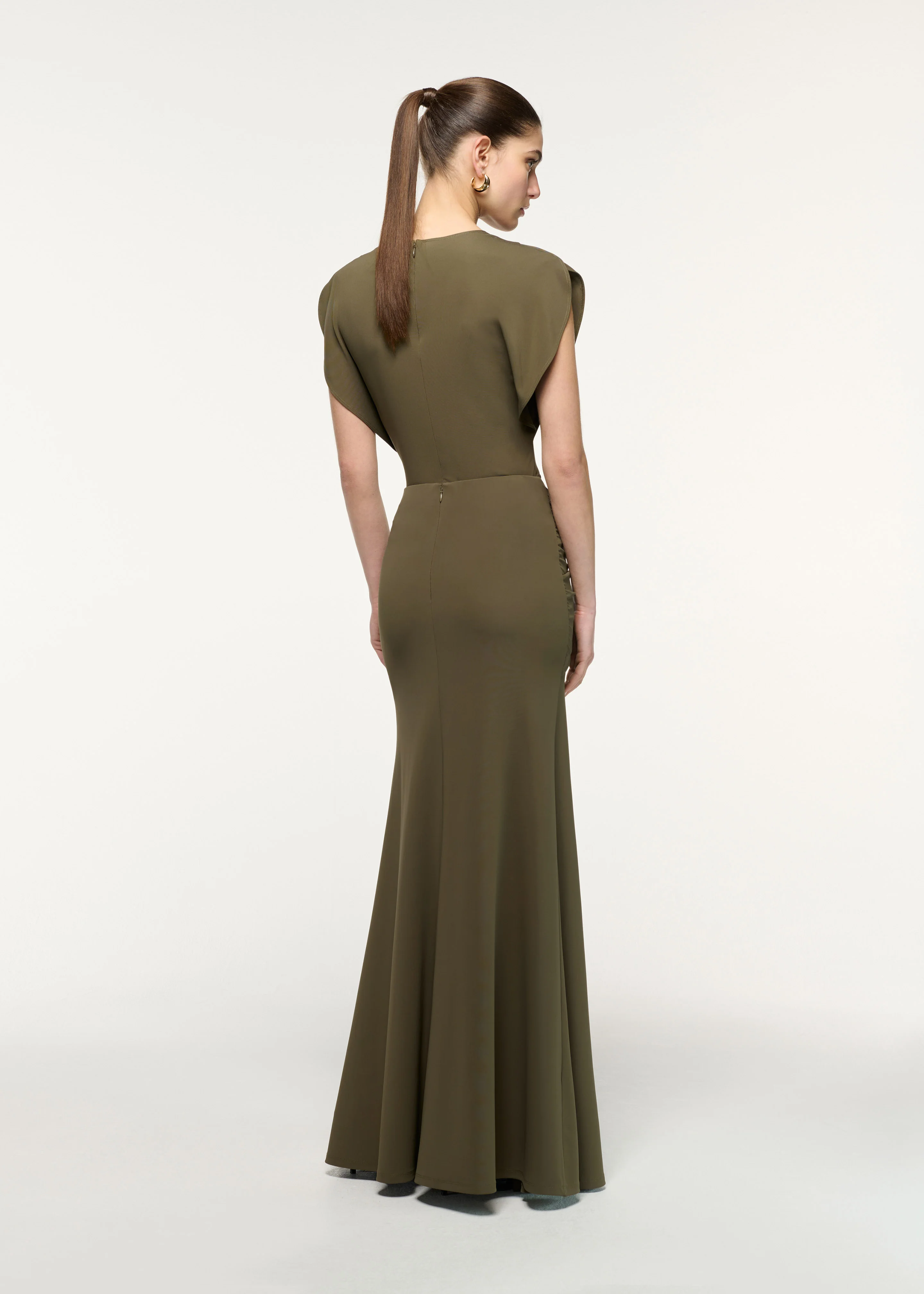 Waterfall Twist Drape Jersey Skirt - Image 3