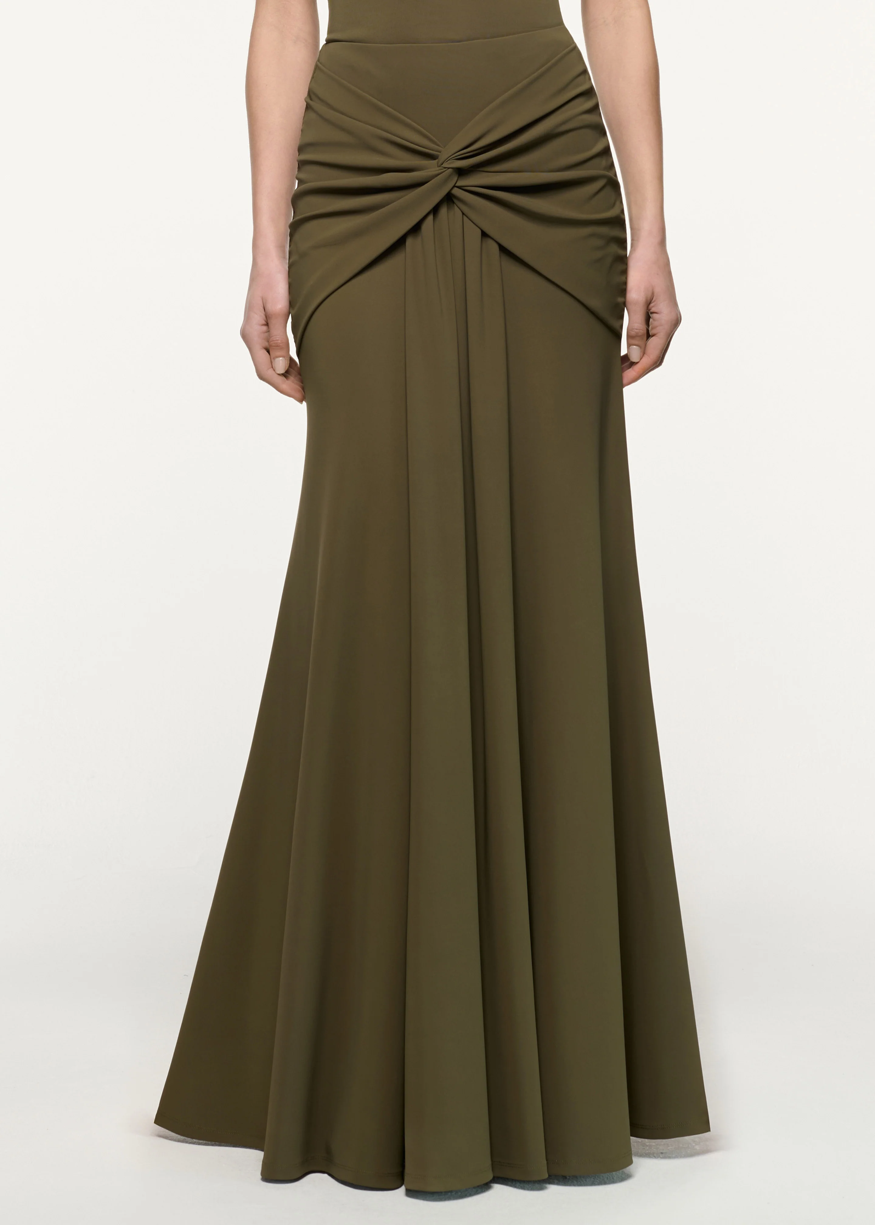 Waterfall Twist Drape Jersey Skirt - Image 4