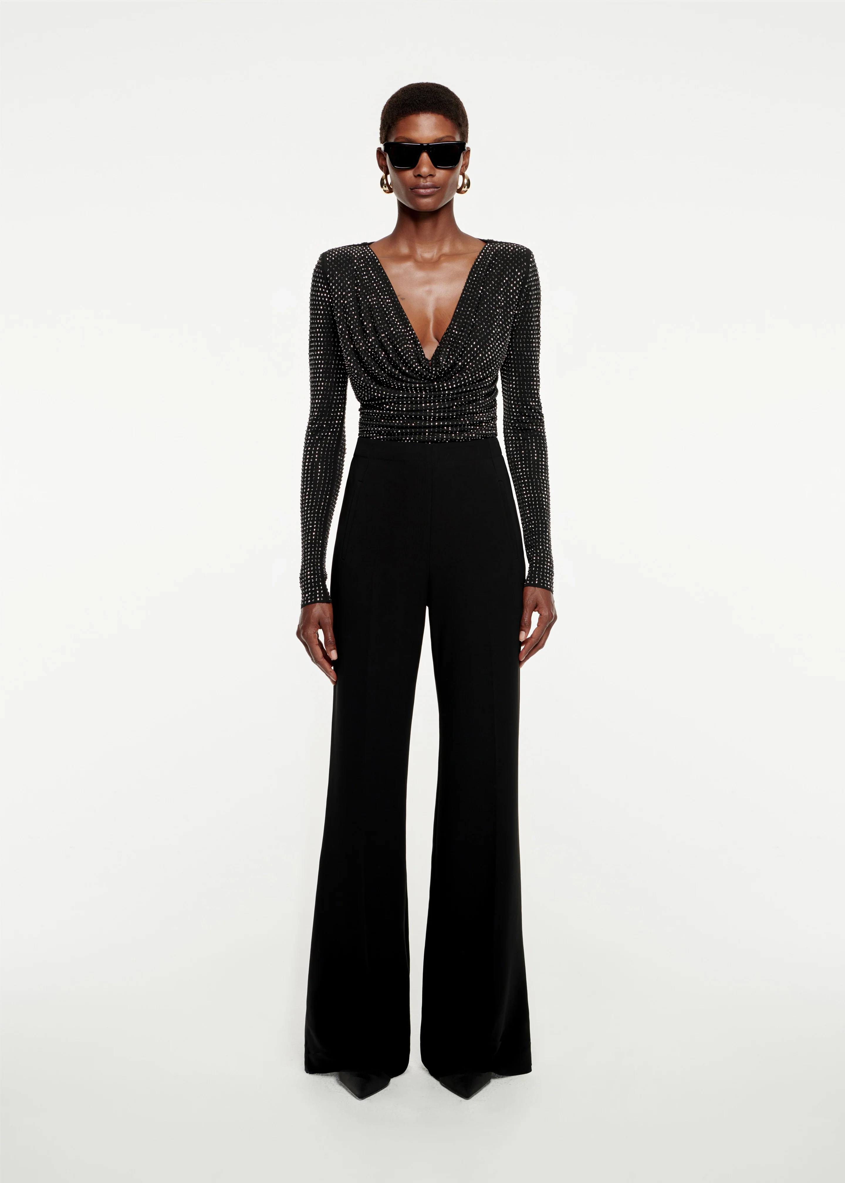 Wide Leg Stretch-Cady Trouser