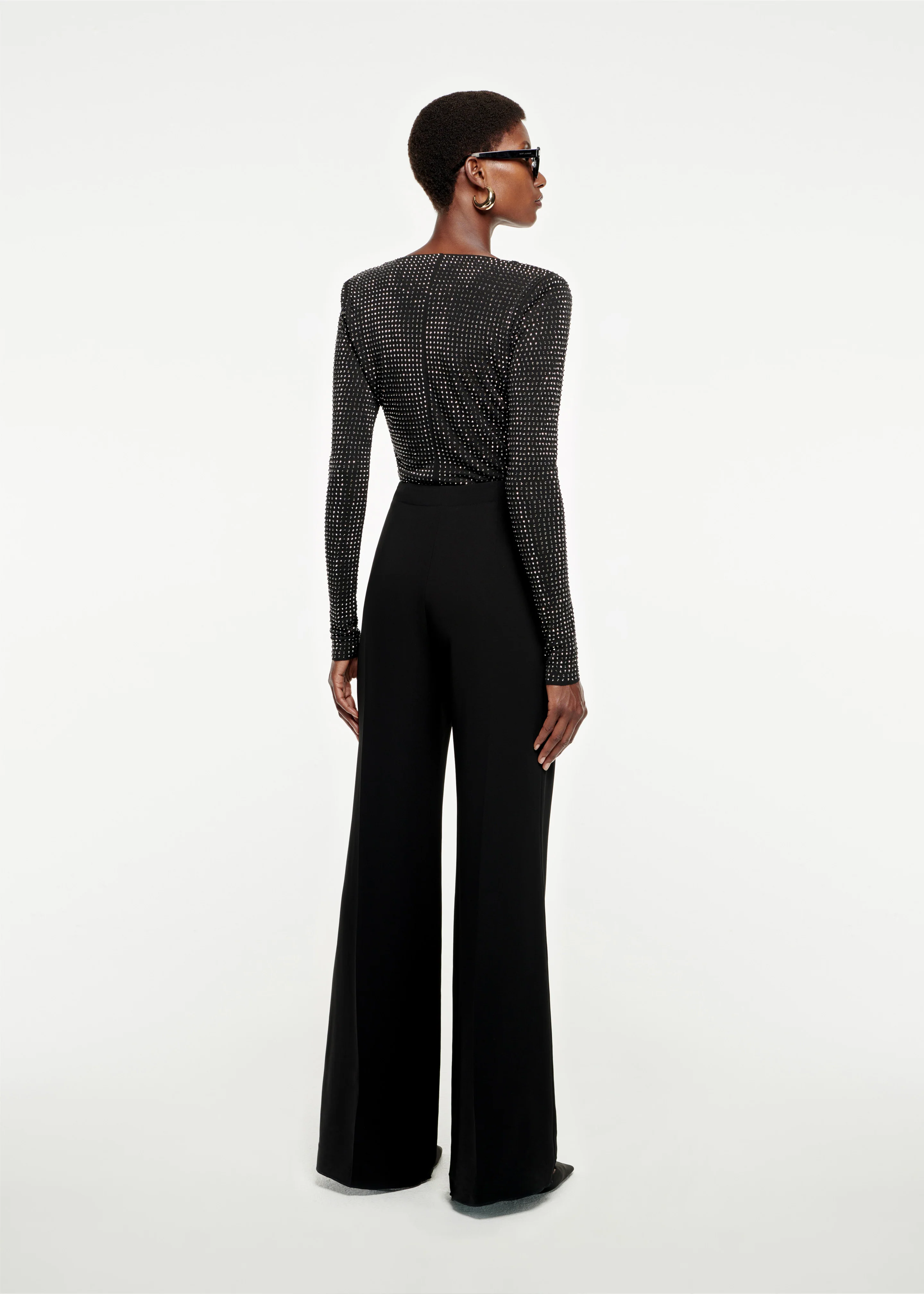 Wide Leg Stretch-Cady Trouser - Image 3