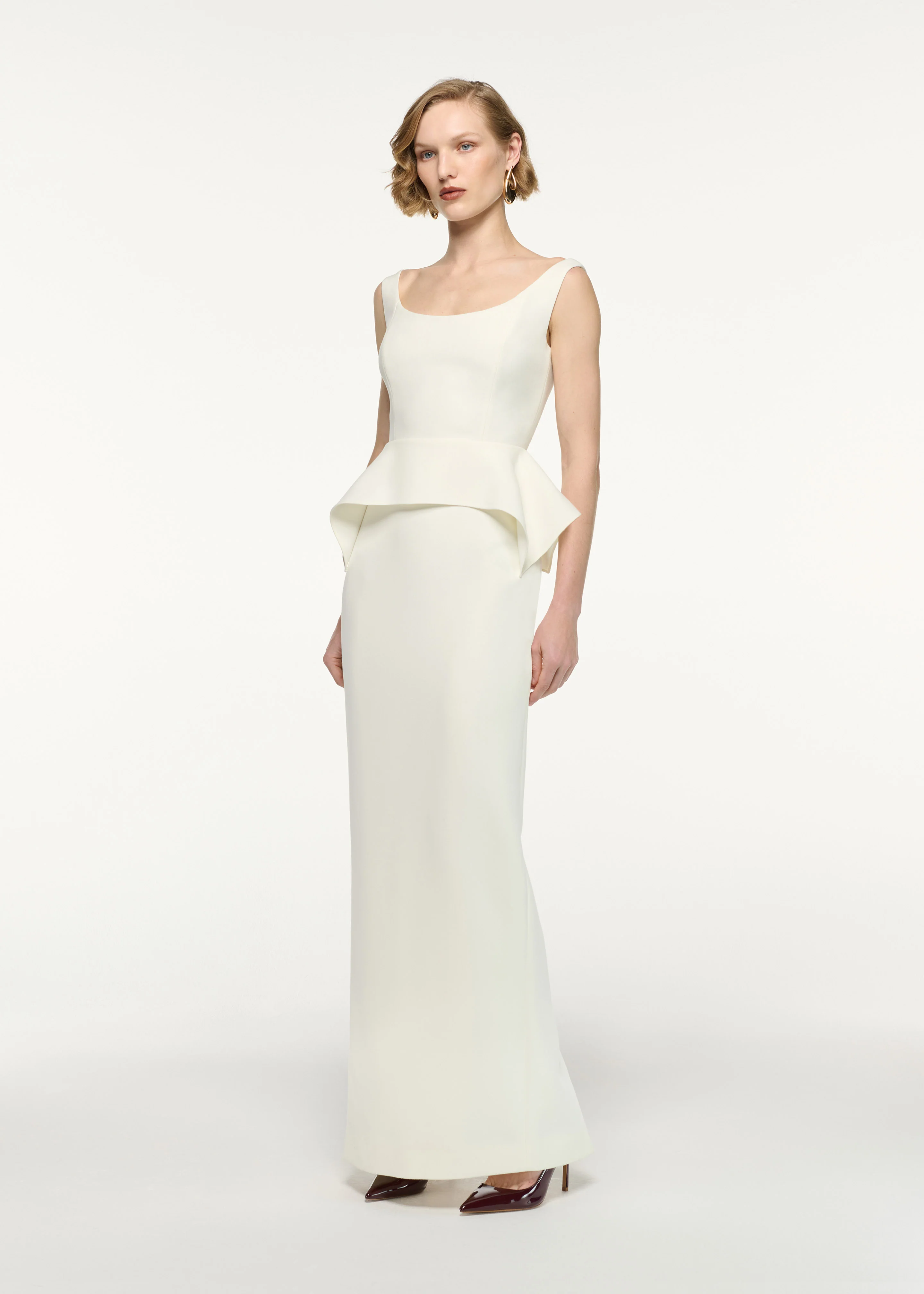 Wide Neck Peplum Gown - Image 2