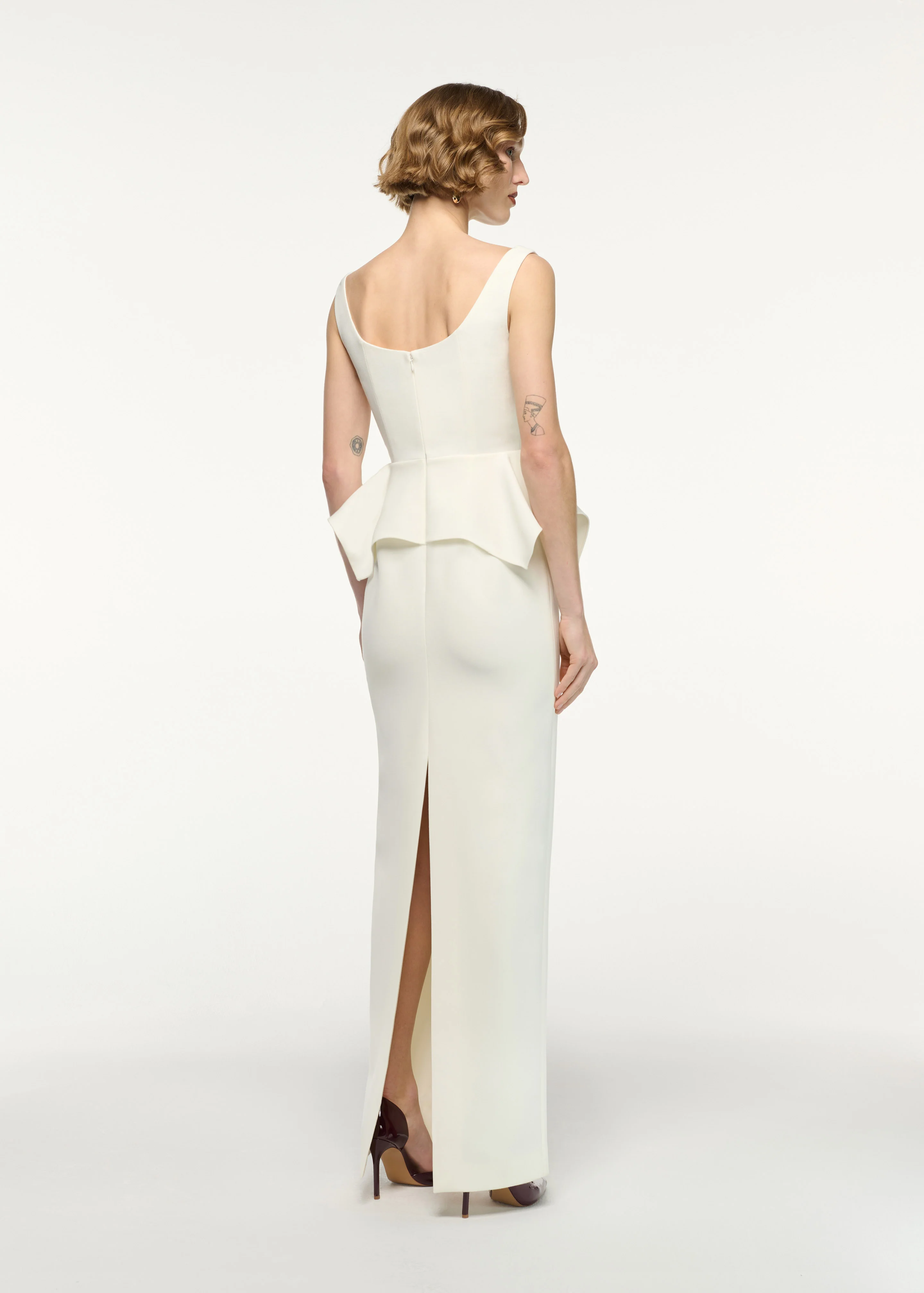 Wide Neck Peplum Gown - Image 3