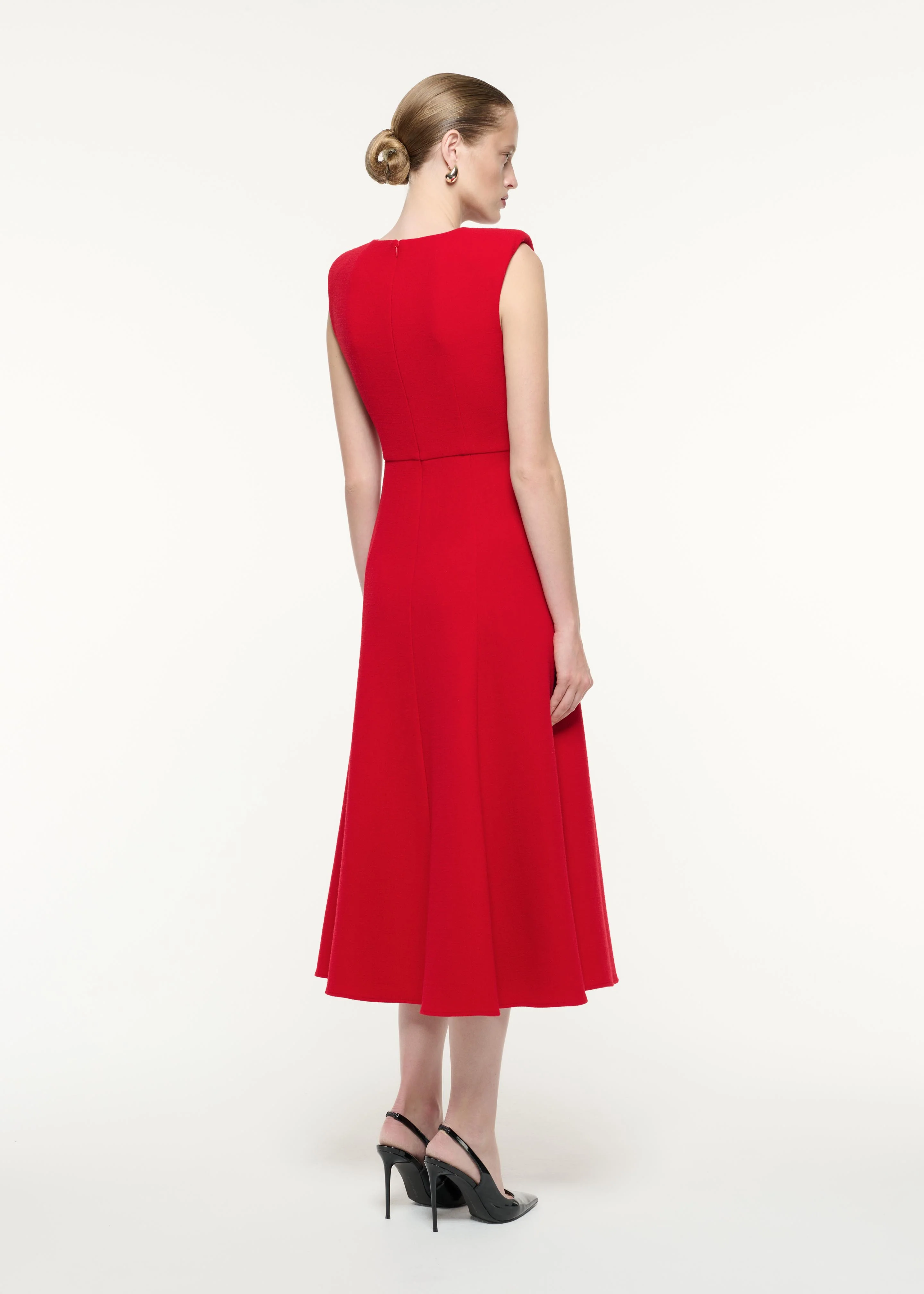 Wool Crepe Midi Dress - Image 3