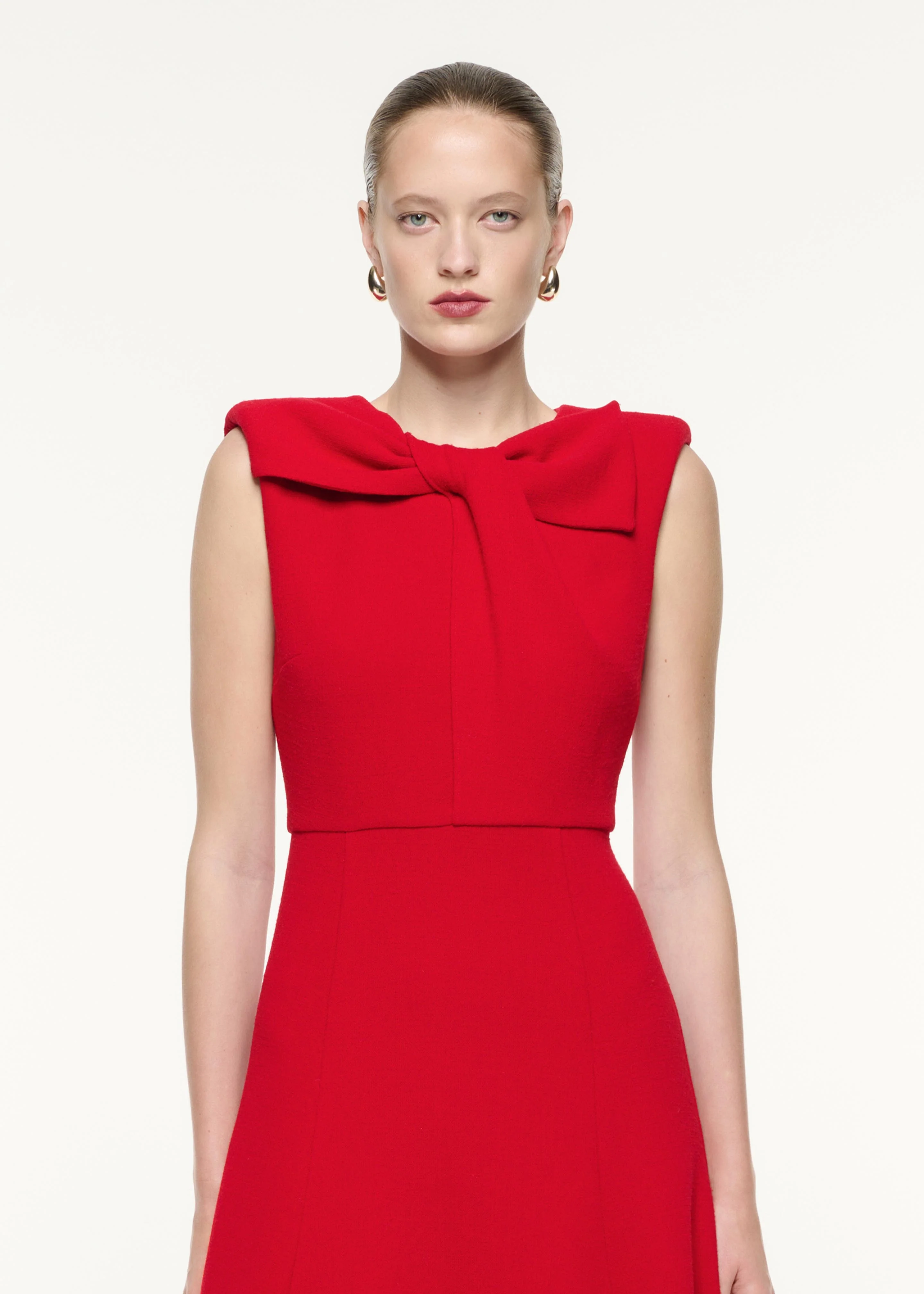 Wool Crepe Midi Dress - Image 4